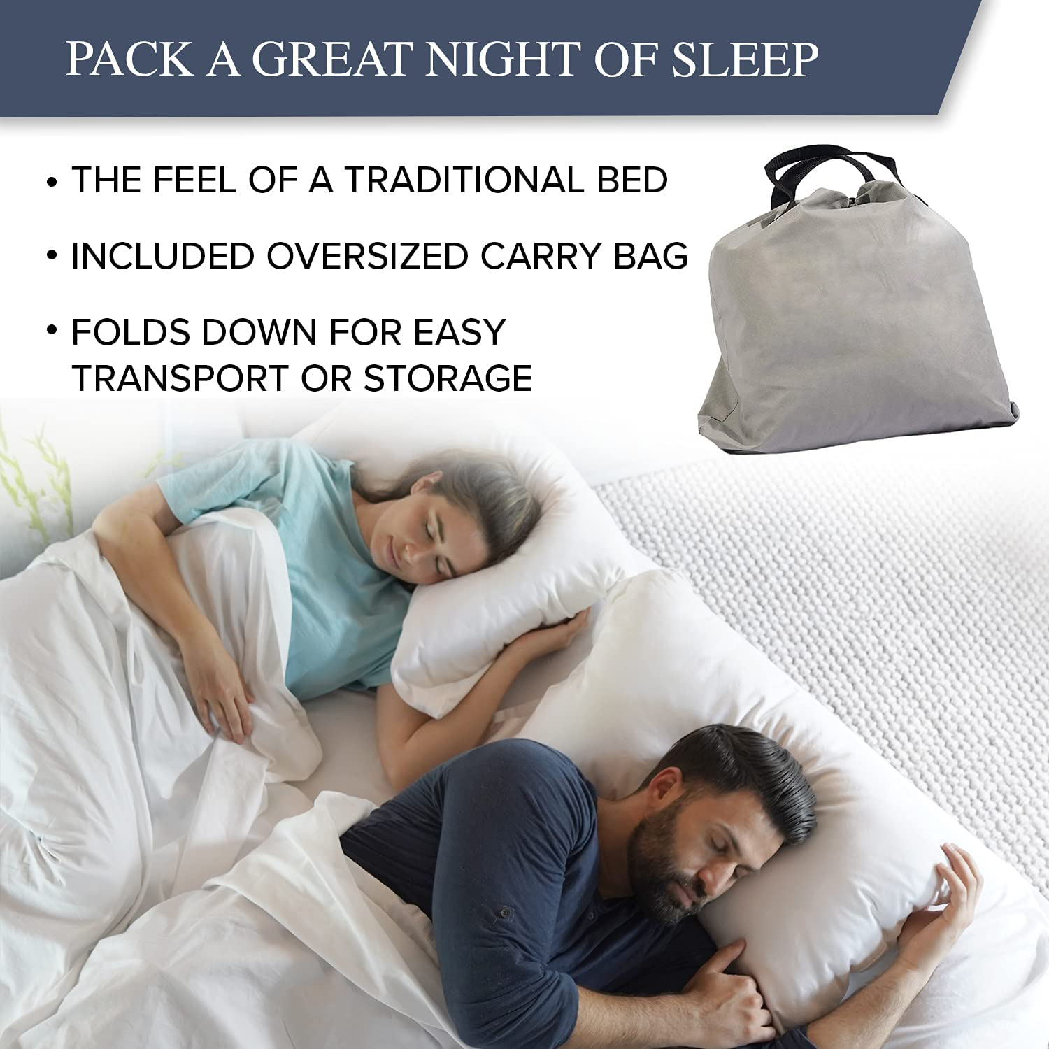 Internal Electric Pump Air Mattress - Standard Series Pillow Rest Raised Airbed(Navy)