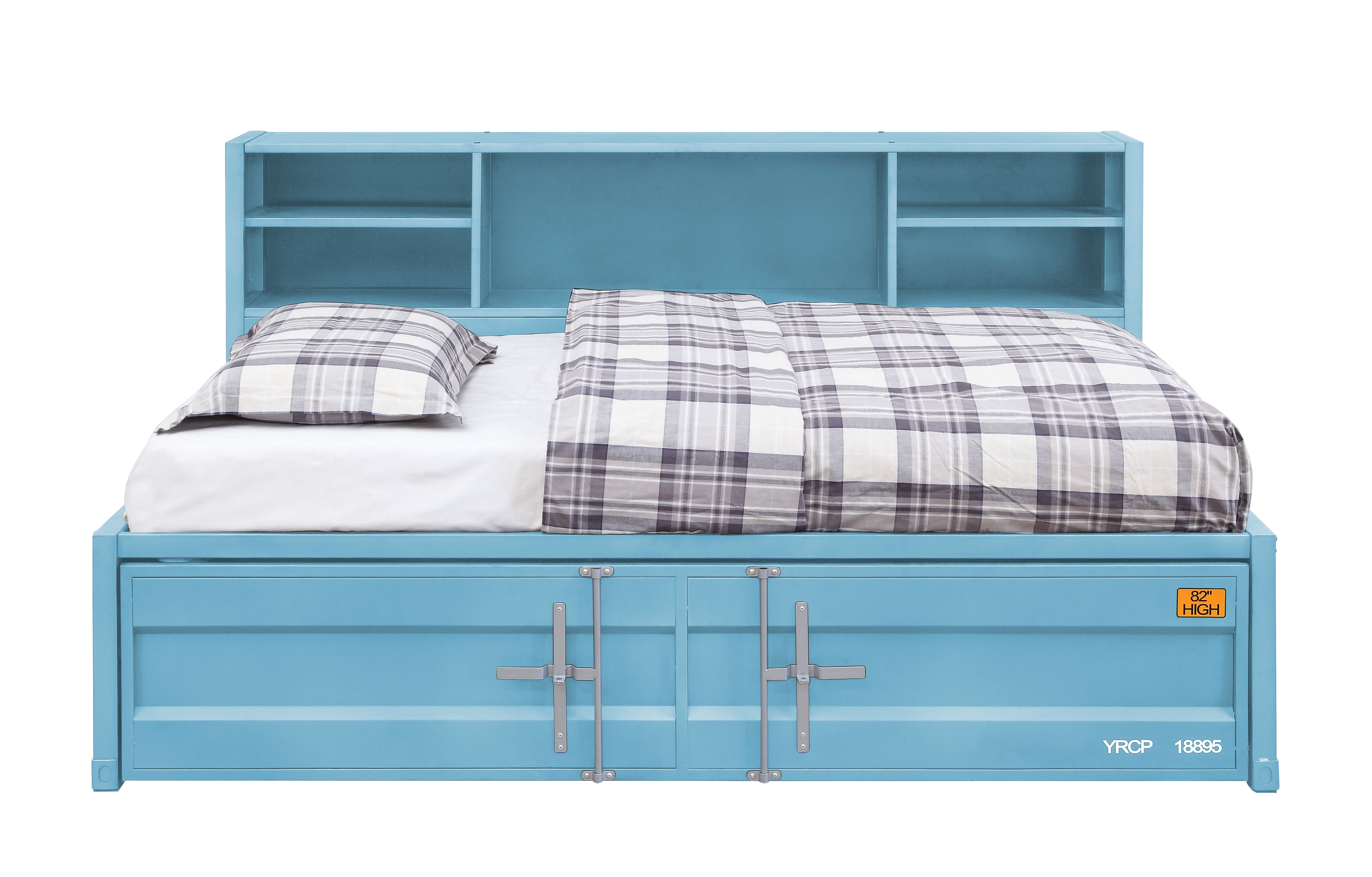 ACME Cargo Storage Twin Daybed with Trundle in Aqua