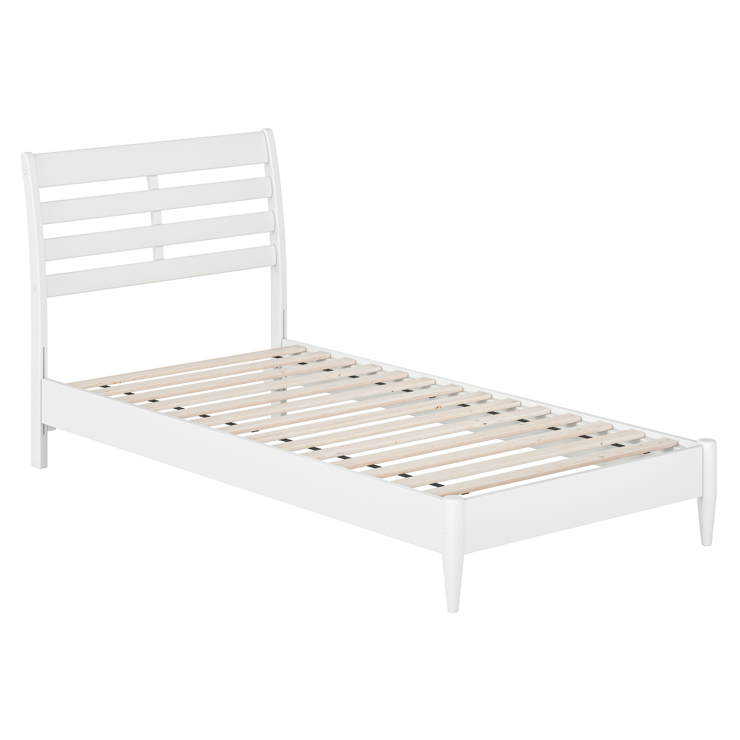 Savannah Twin XL Wood Low Profile Platform Bed in White