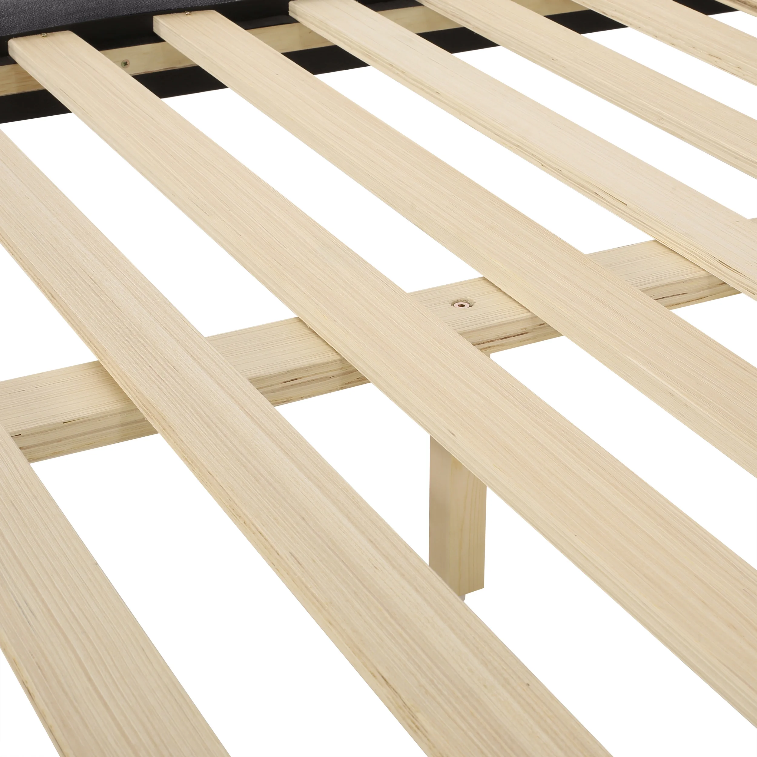 GDF Studio OkiOki Upholstered Bed, Queen Charcoal