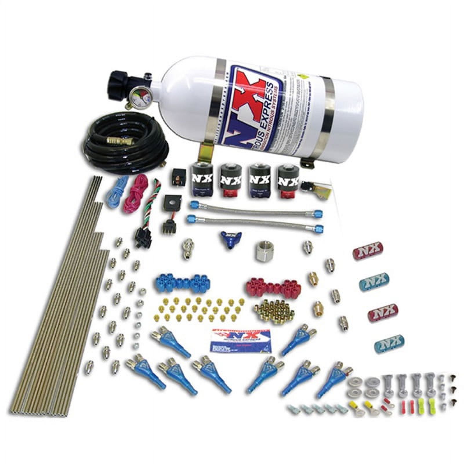 Nitrous Express 90100-00 8-Cylinder Gasoline Street Shark Direct Port System (100-250HP) 4 Solenoids, No Bottle