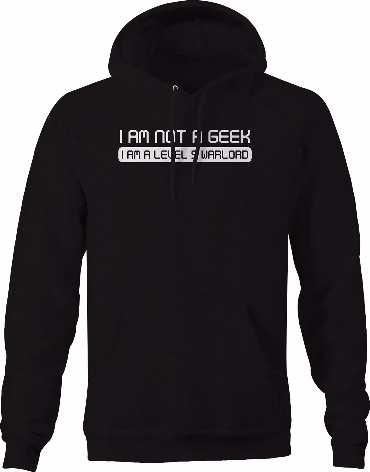 Level 9 Warlord Geek Computer Gamer Hoodie for Big Men 3XL Black