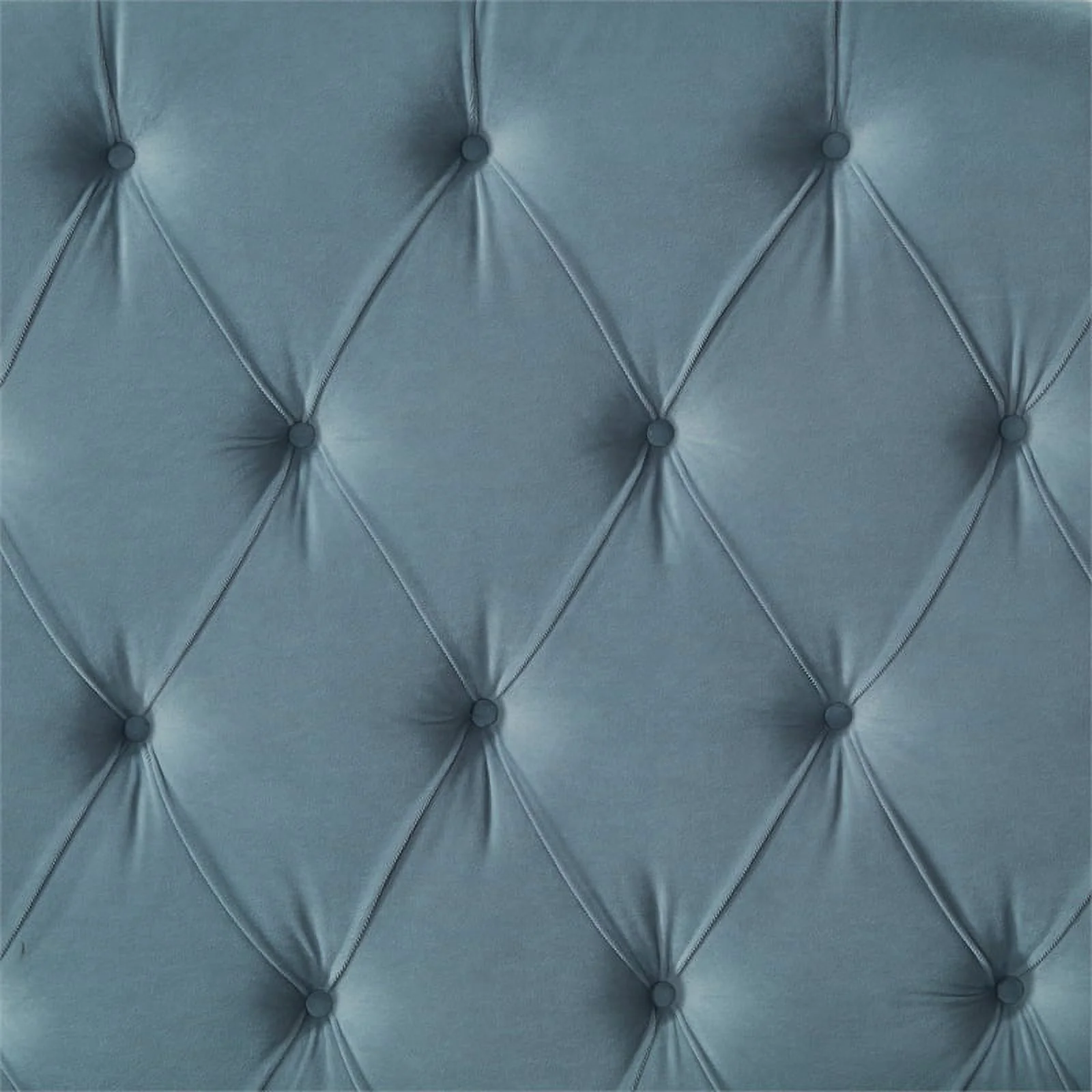 Calliope Bed Light Blue Velvet Queen Diamond Tufted Headboard and Footboard