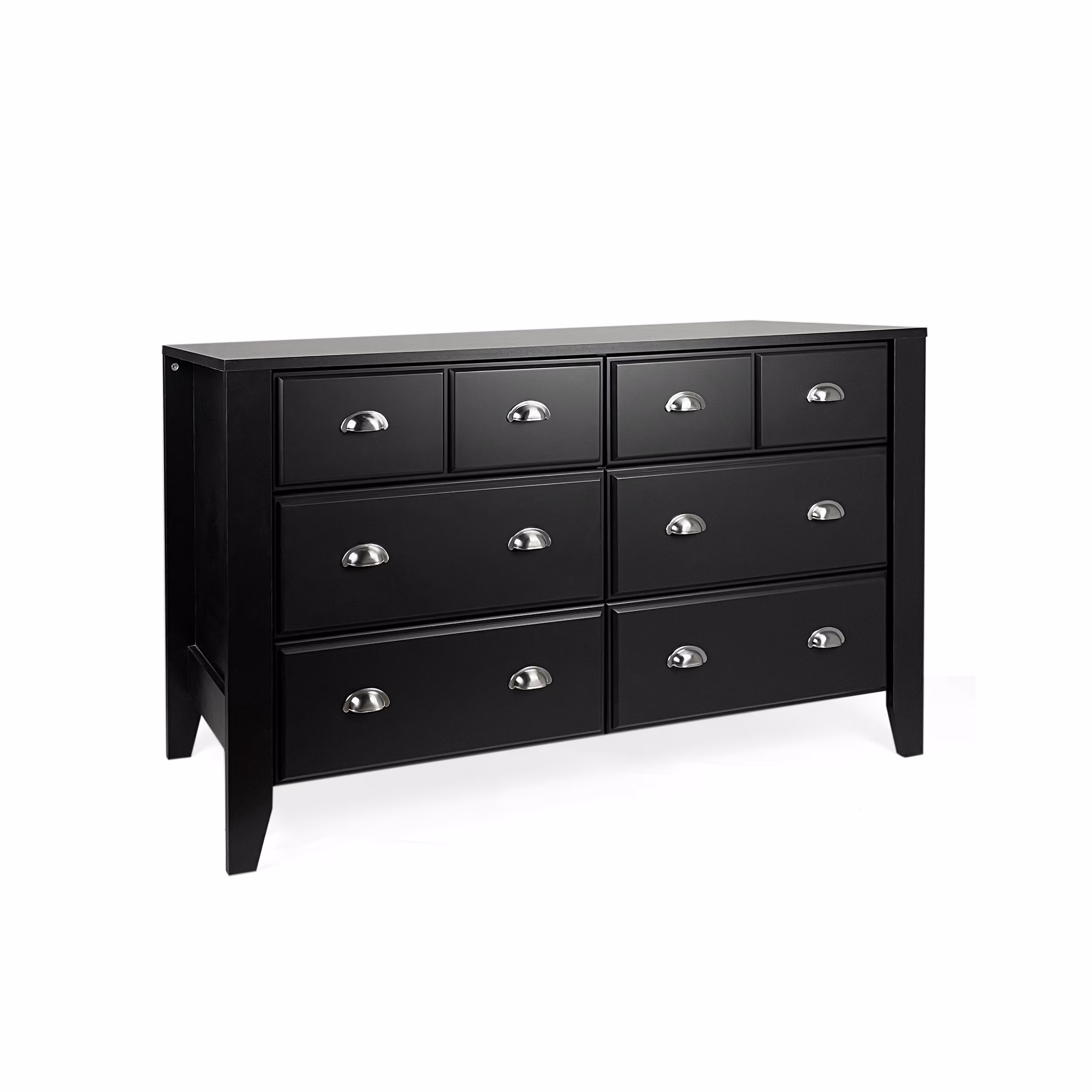 Noble House Bellic Faux Wood 6 Drawer Double Dresser, Black