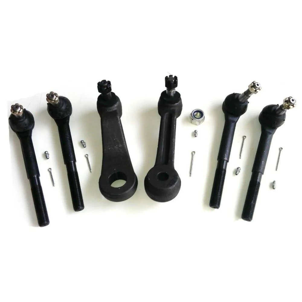 6 Steering Parts 1 Idler + 1 Pitman Arm + 2 Outer + 2 Inner Tie Rod Ends 2Wd