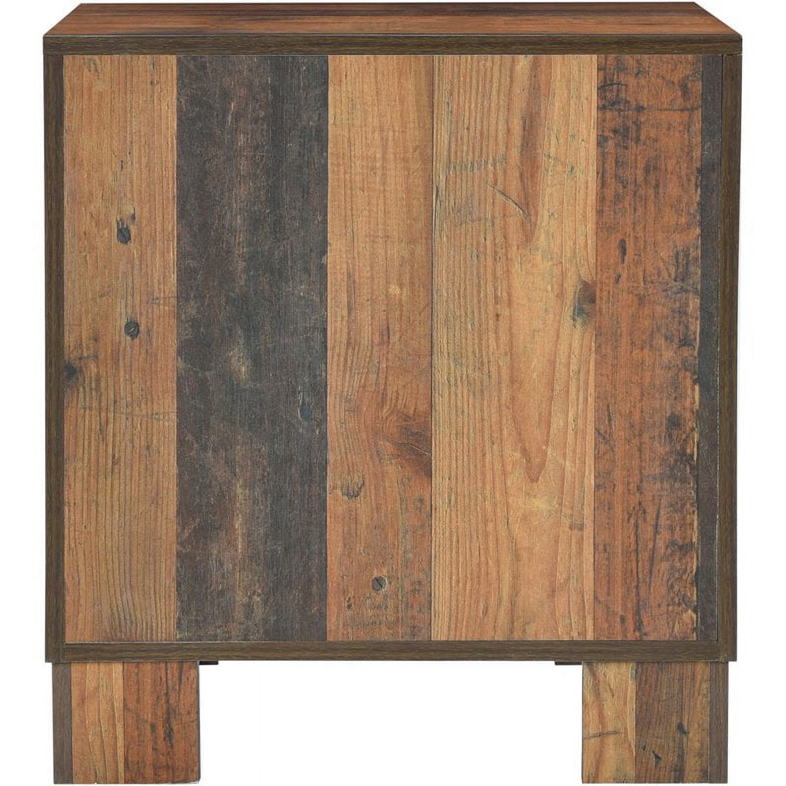 Pemberly Row Wooden 2 Drawer Nightstand in Rustic Pine Finish