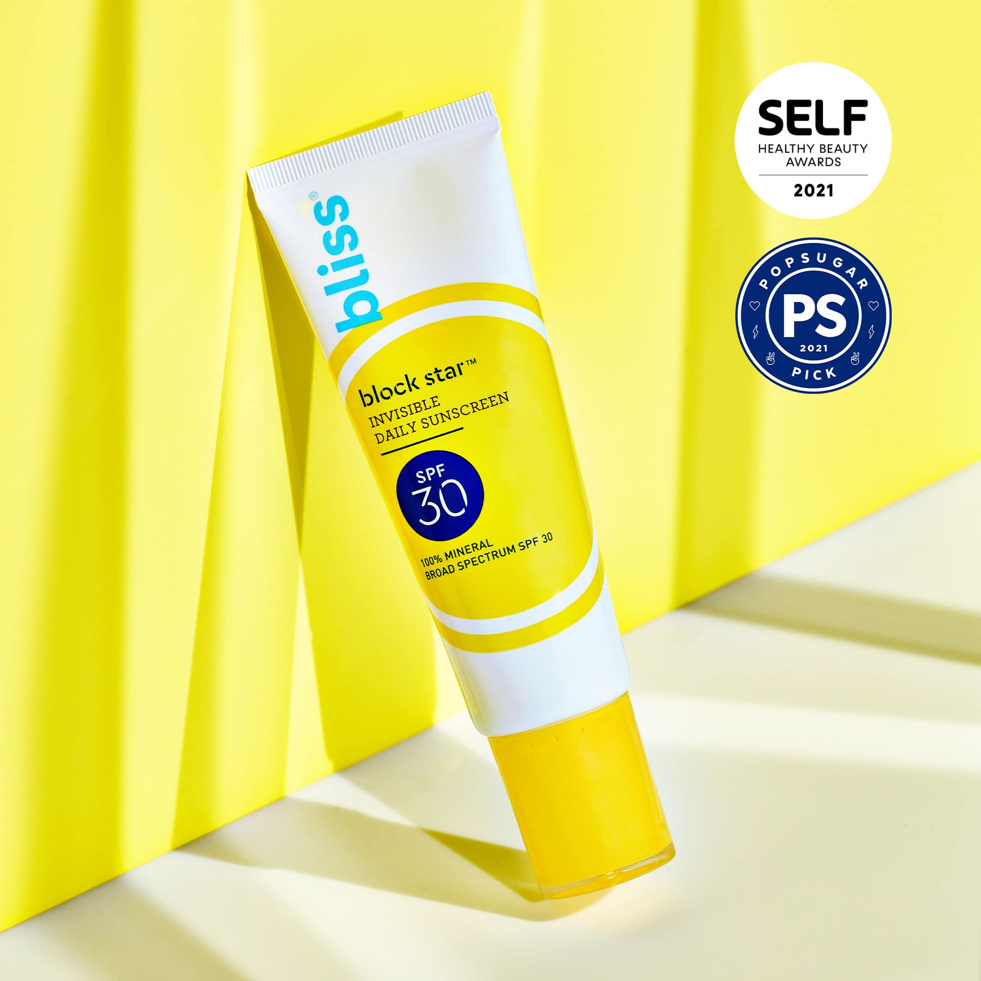 Bliss Block Star Tinted Face Sunscreen Spf 30-1.4 Fl Oz. - 100% Mineral Broad Spectrum Sunscreen With Zinc Oxide & Titanium Dioxide - Non Greasy Invisible Finish.