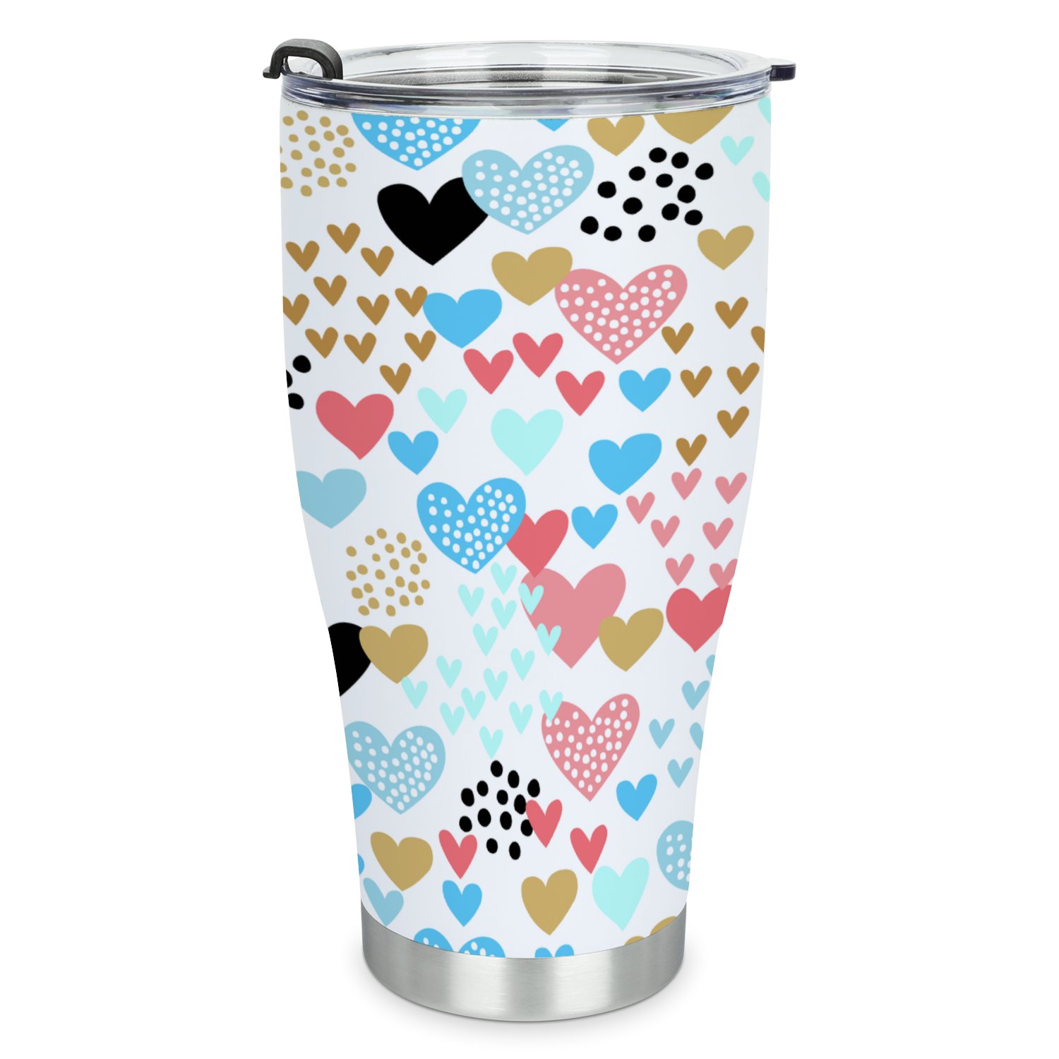 Hidove Stainless Steel Tumbler, Love Pattern 30oz Leak Proof & Stainless Steel Bottle for Hot & Cold Drinks - Coffee Travel Mug, Water Metal Canteen, Thermal Cup