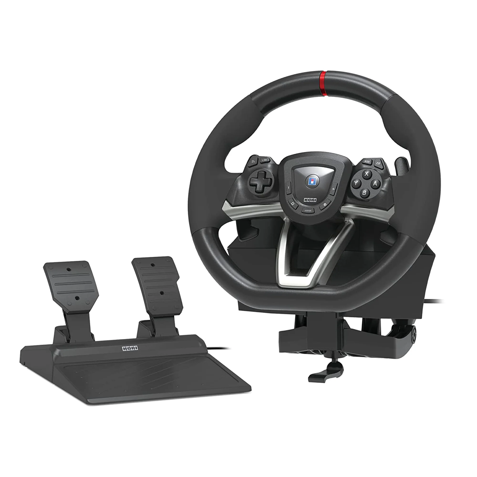 HORI - Pro Deluxe Black Nintendo Switch Video Game Racing Wheel