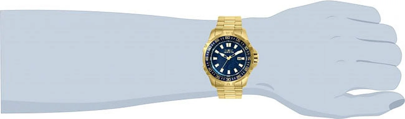 Invicta Men's 25793 48mm Pro Diver Quartz Blue Web Dial 18K Gold Plated SS Watch