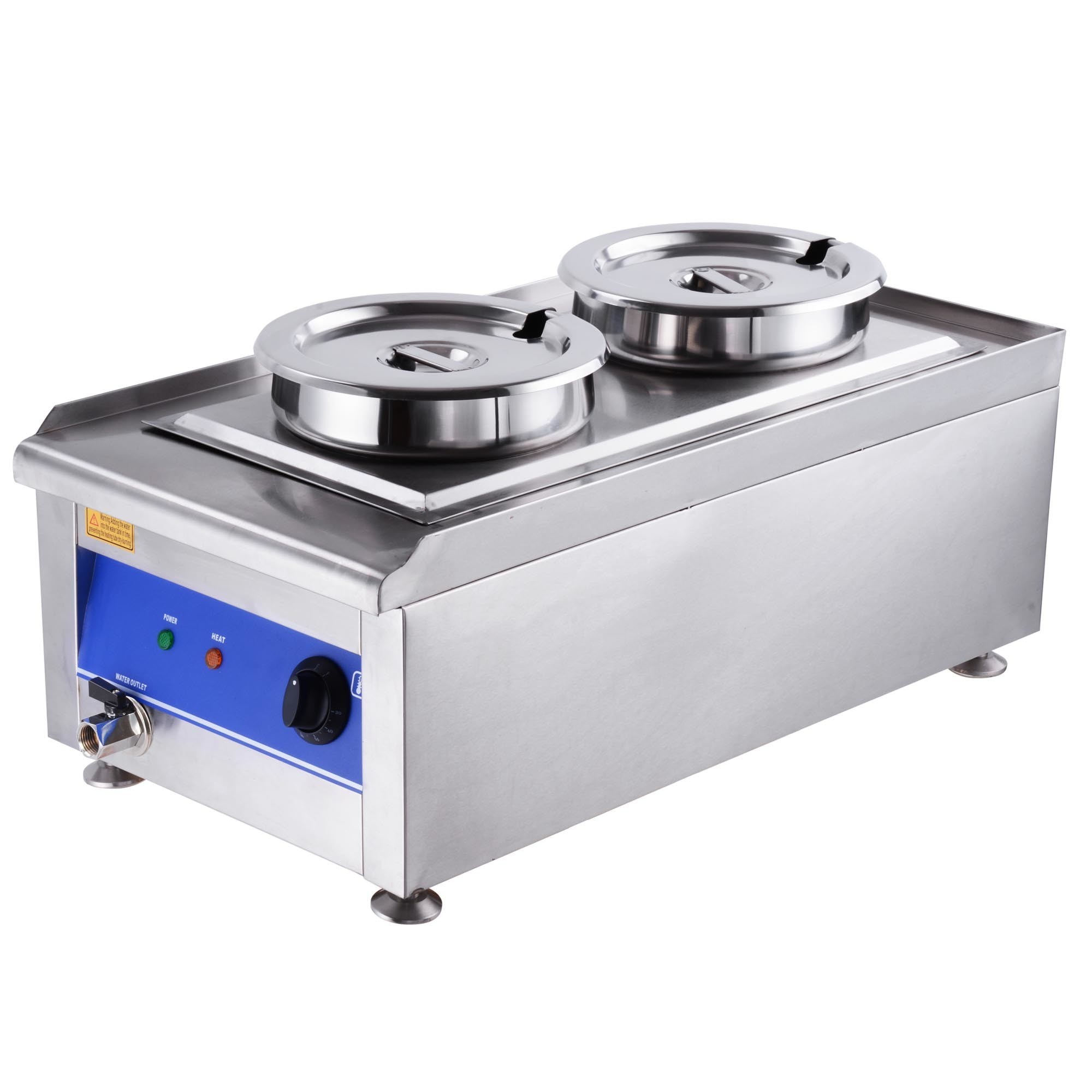 Double Stainless Steel Pot Food Warmer - 1200W - Serve Hot and Delicious Dishes Effortlessly