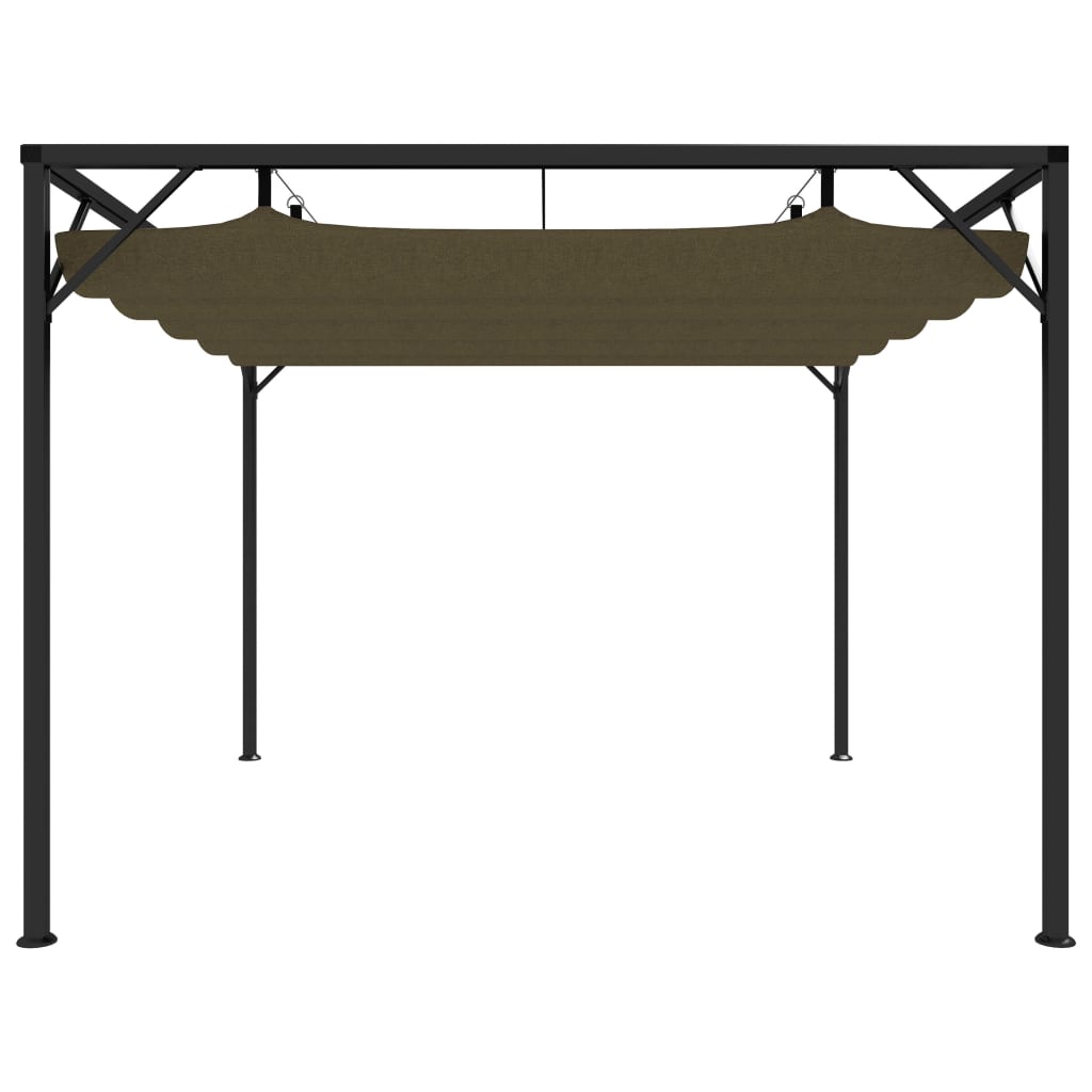 Garden Gazebo with Retractable Roof 9.8'x9.8' Taupe 0.6 oz/ft2