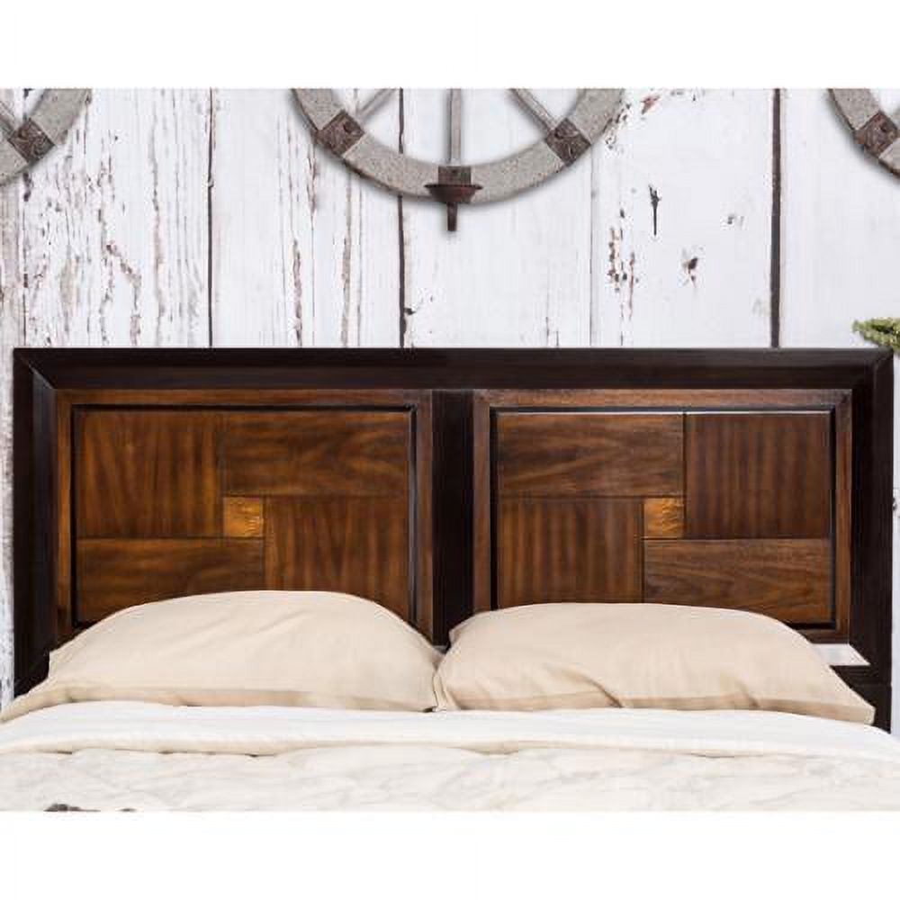 Furniture of America  Wigh Rustic Walnut Solid Wood Panel Bed Eastern King