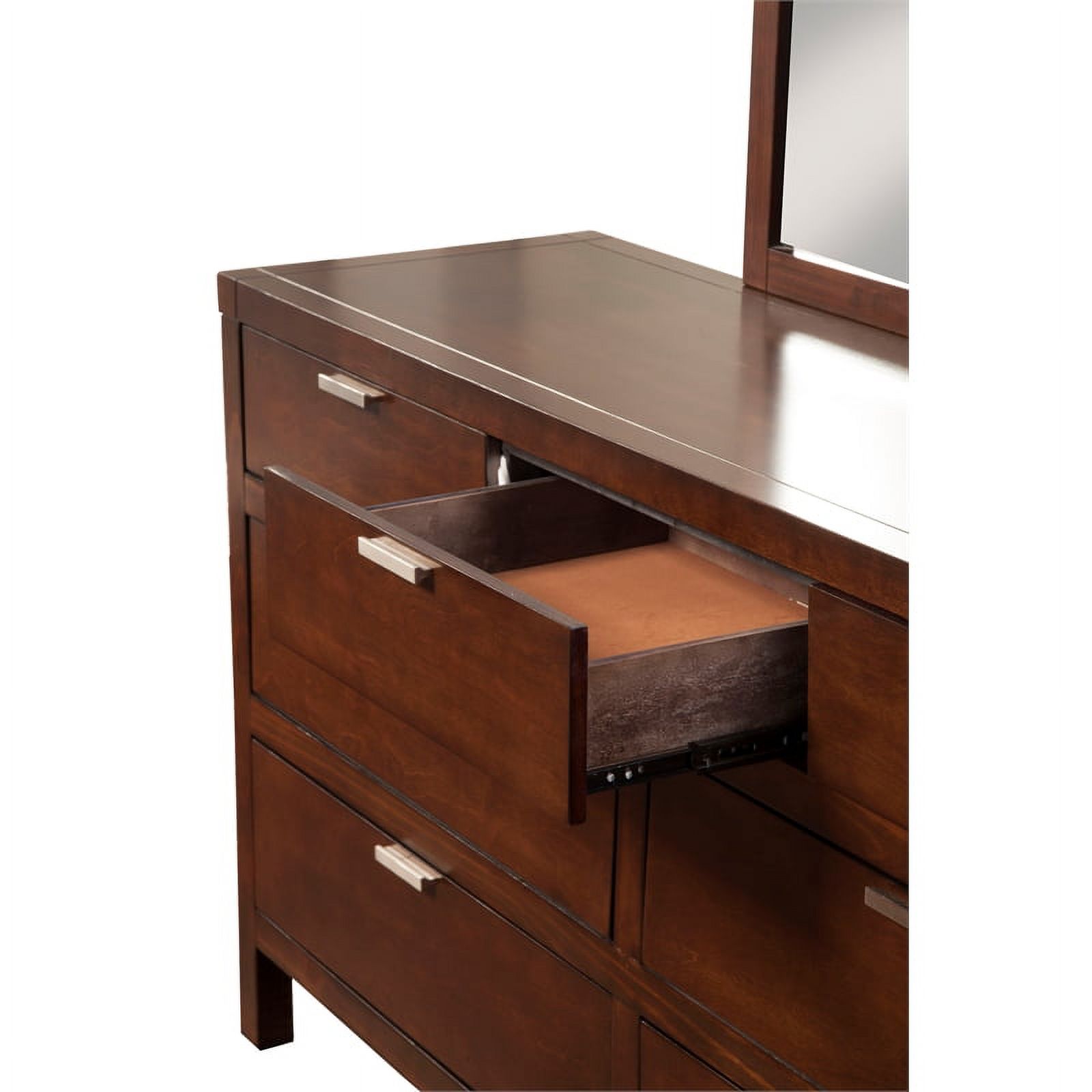 Home Square 3-Piece Set with 2 Nightstands & 7 Drawer Dresser in Cappuccino