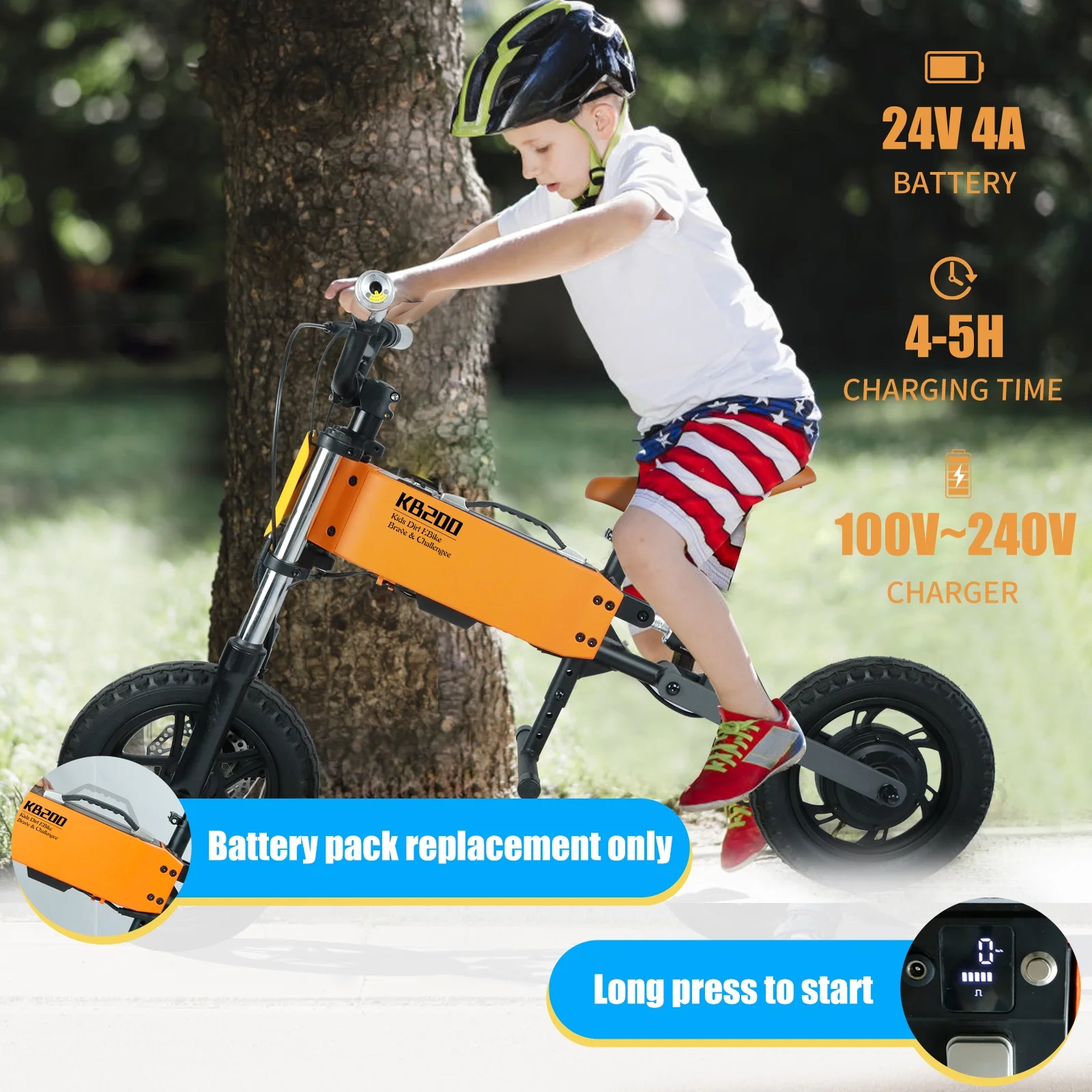 iRerts Electric Bike for Kids Ages 5-10, 24V 200W Kids Electric Balance Bicycle with APP Control, Adjustable Seat, 12