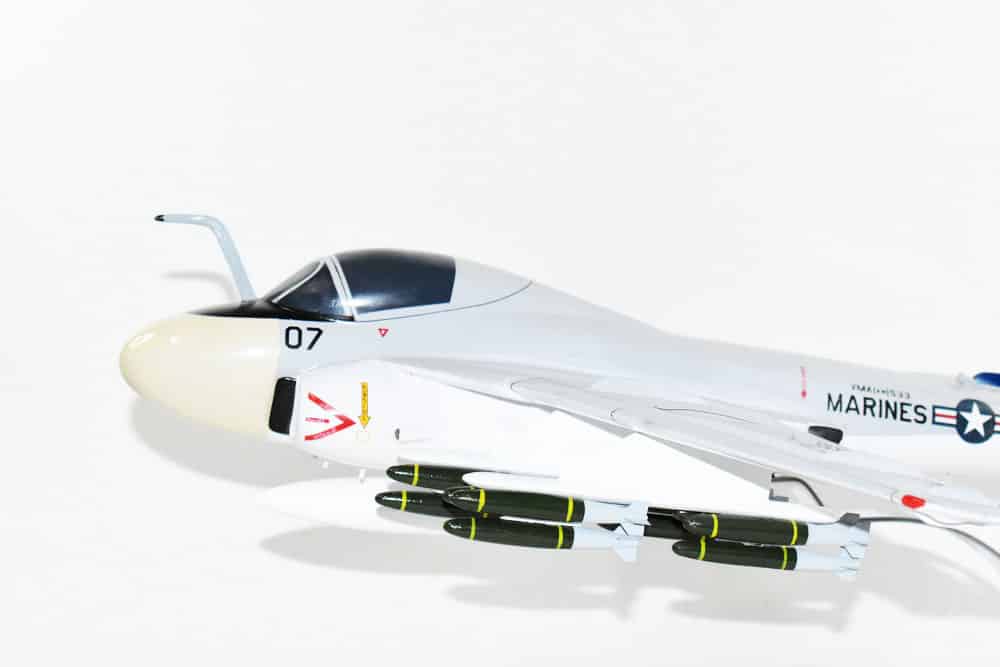 VMA(AW)-533 Nighthawks A-6e Intruder Model, 1/36th Scale, Mahogany, Marines