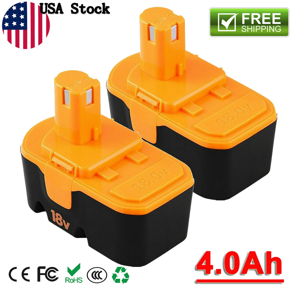 For Ryobi ONE+ PLUS P100 P101 13022 ABP1801 18V 2x4.0Ah Batteries