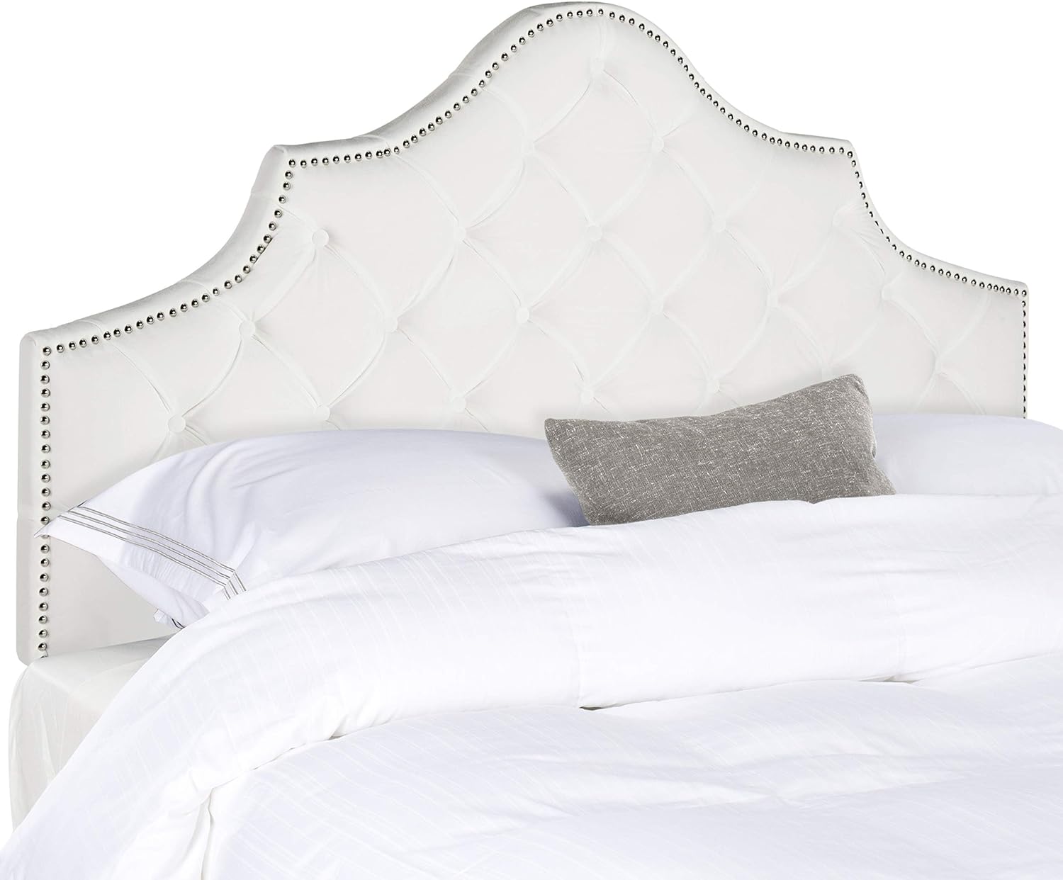 YGDU Mercer Collection Arebelle White Velvet Headboard (Queen)