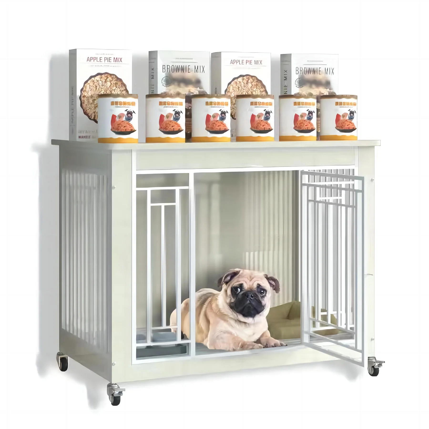 White wooden dog cage medium dog pet furniture L20.86IN*W31.88N*H29.92IN