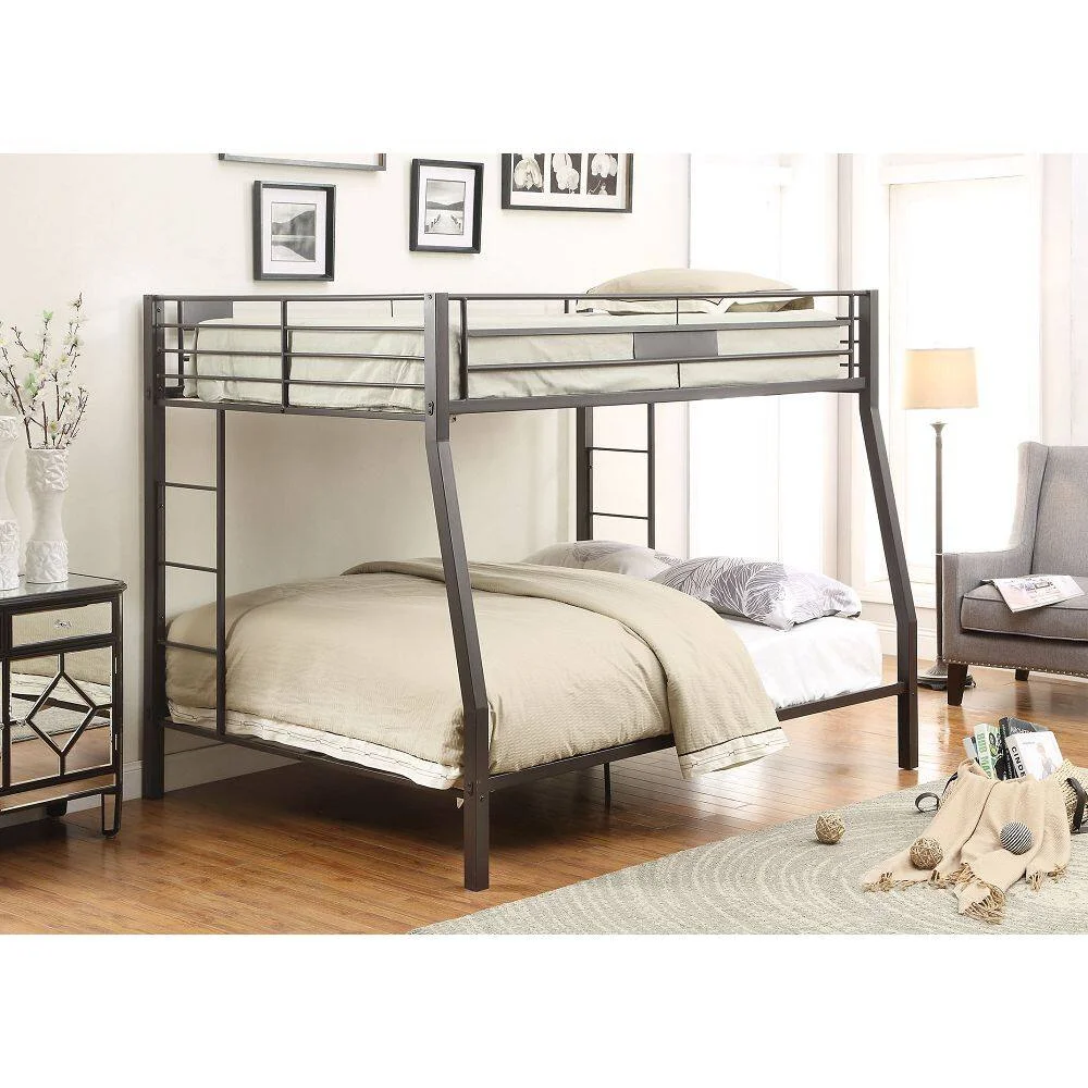 ikayaa Limbra Full XL/Queen Bunk Bed in Sandy Black