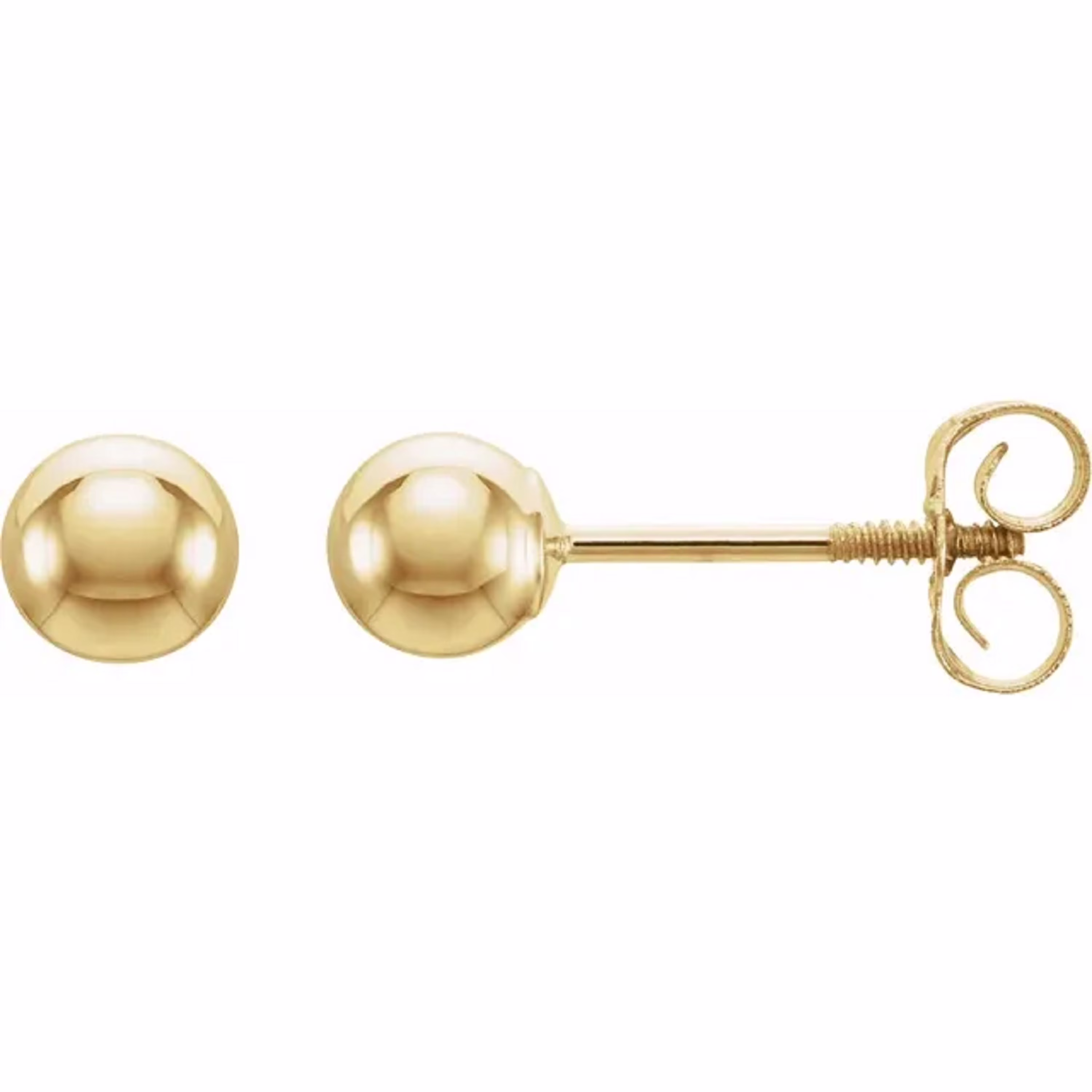 14K Yellow Gold 4mm Ball Stud Earrings