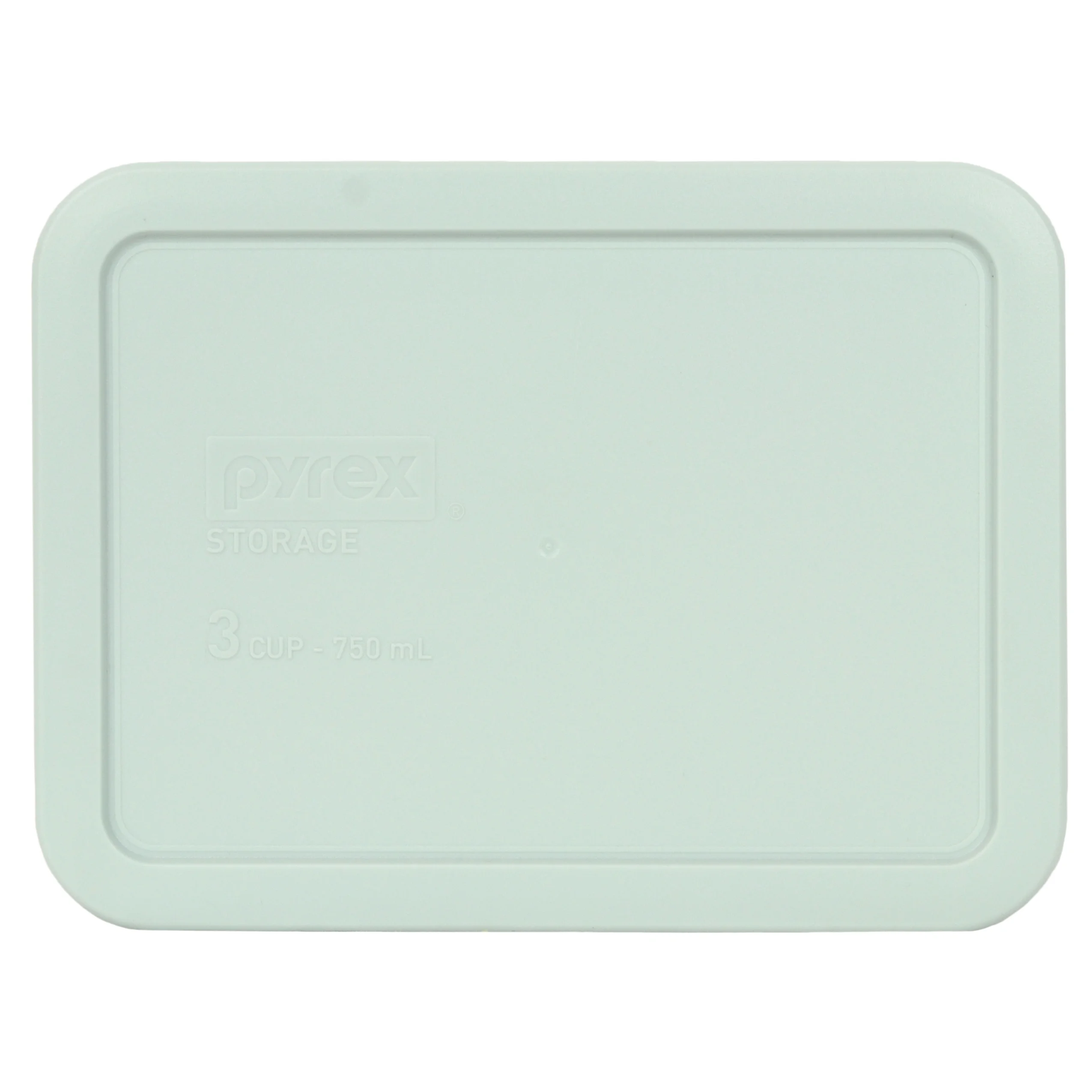 Pyrex (2) 7210 3-cup Glass Dishes & (2) 7210-PC Muddy Aqua Lids