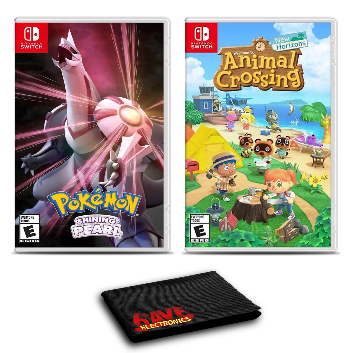 Pokemon Shining Pearl and Animal Crossing: New Horizons - Two Pack Game Bundle For Nintendo Switch