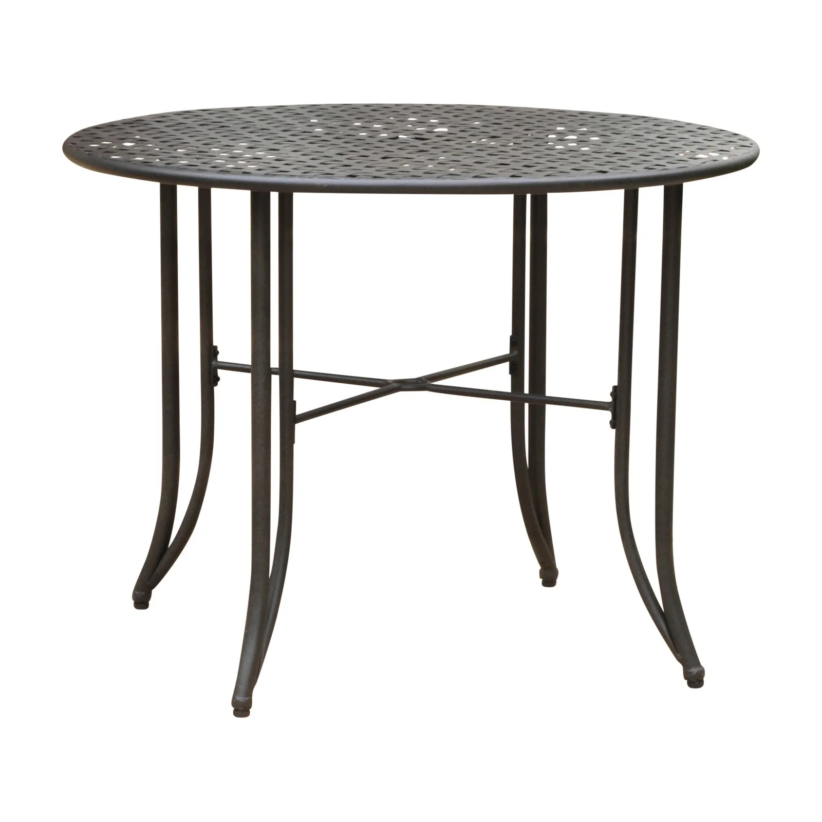 International Caravan Mandalay 7-Piece Iron Rectangular Dining Set Antique Black