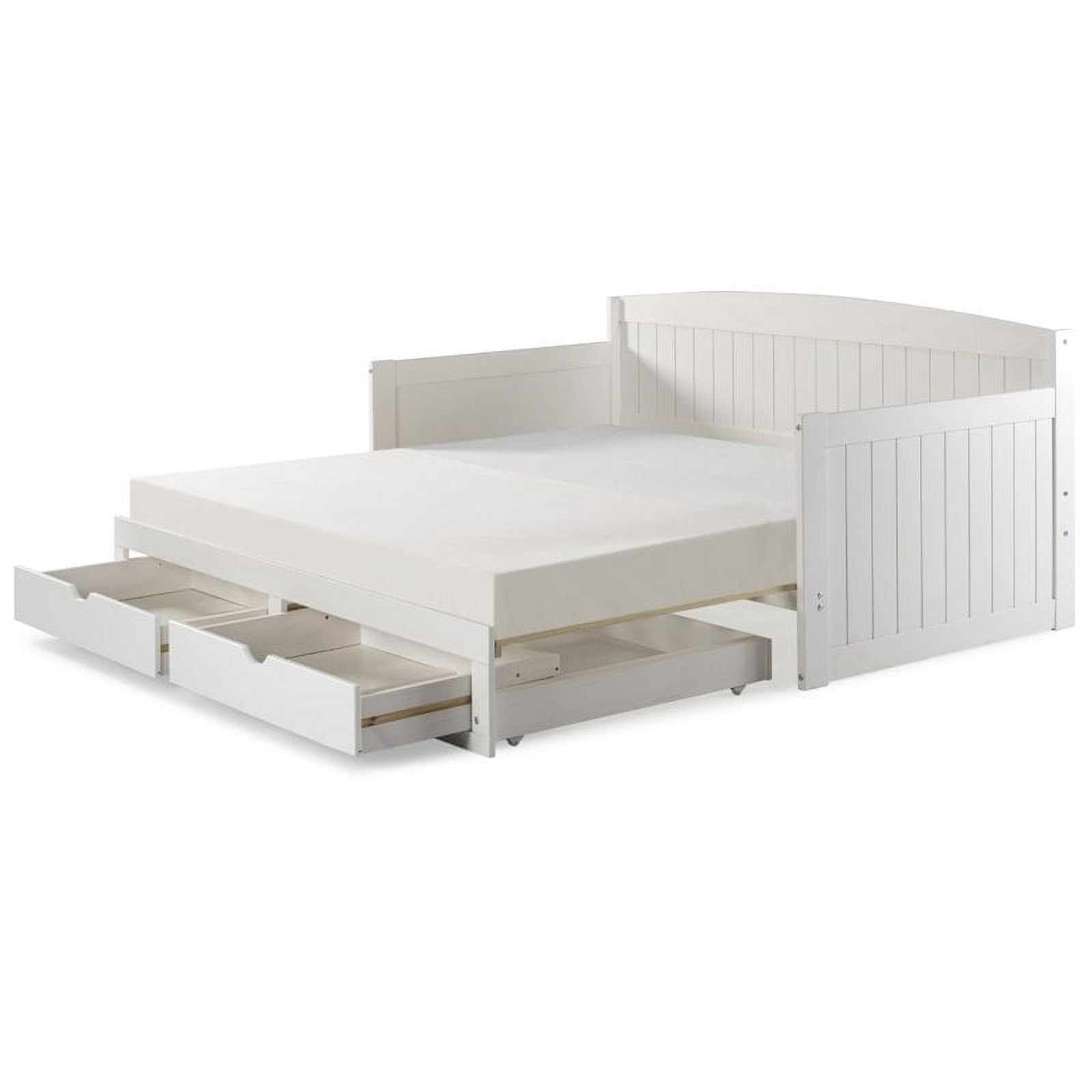 Roseberry Kids Transitional Wood Daybed with King Conversion in White