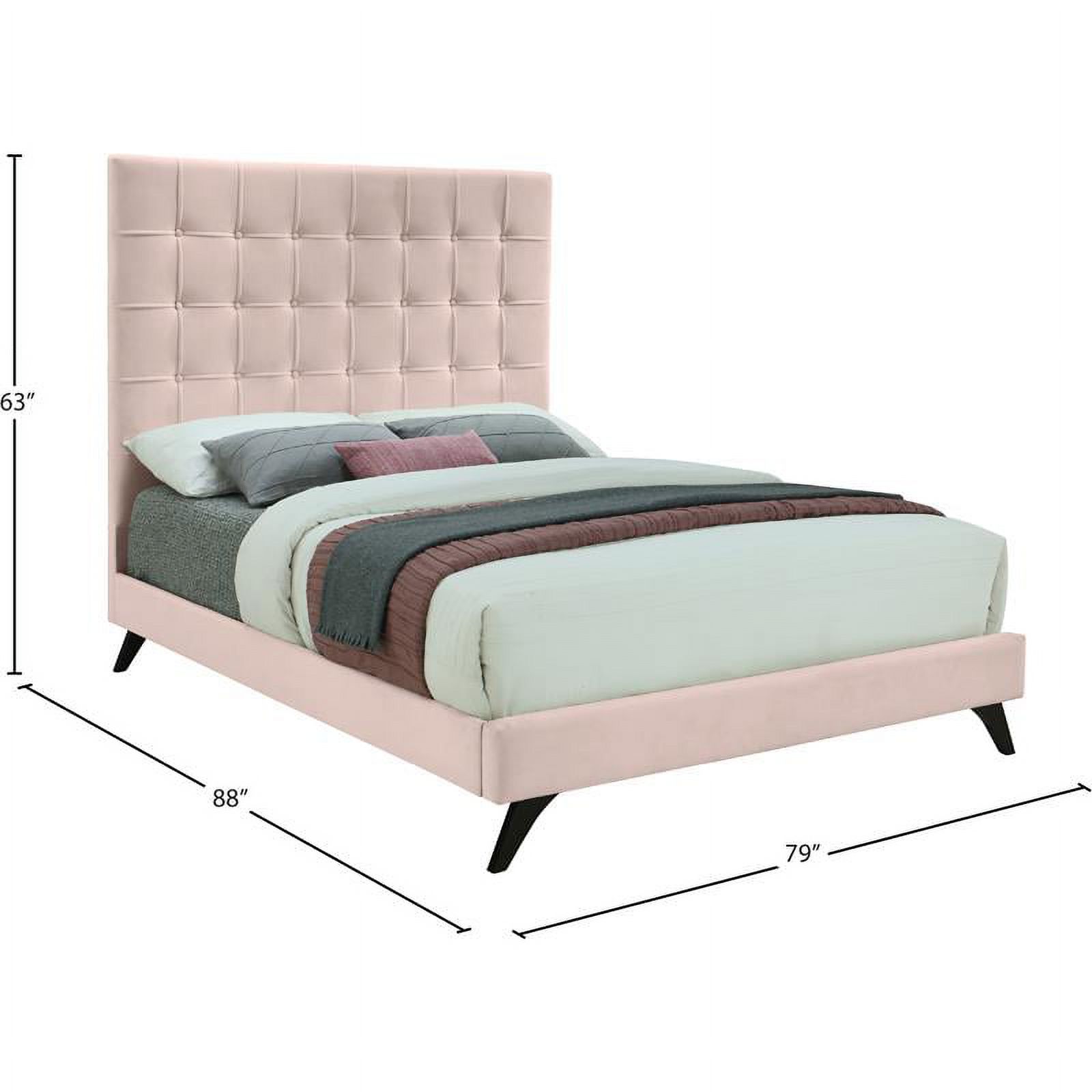 Meridian Furniture Elly Pink Velvet King Bed