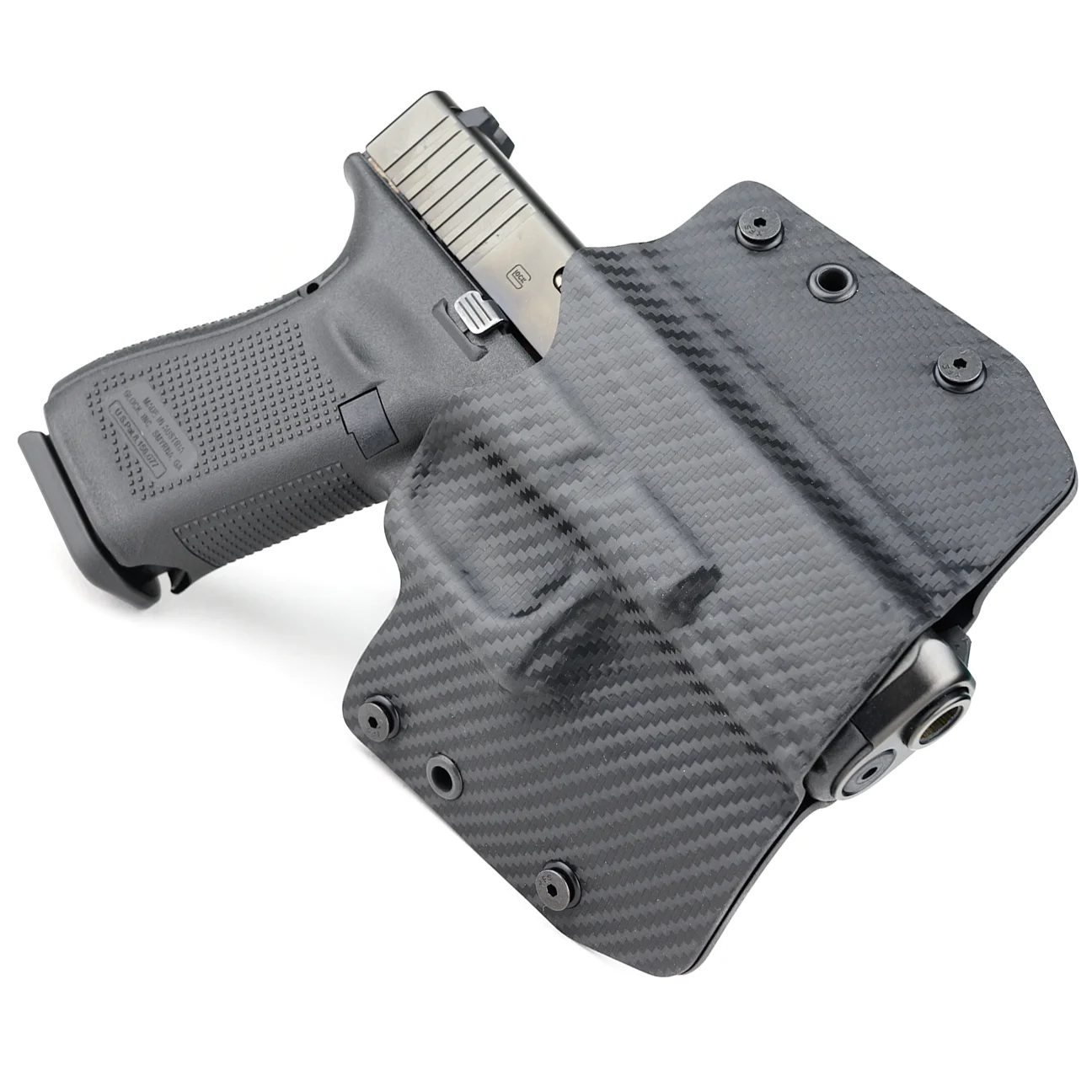 Outlaw Holsters: Black Carbon Fiber OWB Kydex Gun Holster for HK P2000, Right Handed.