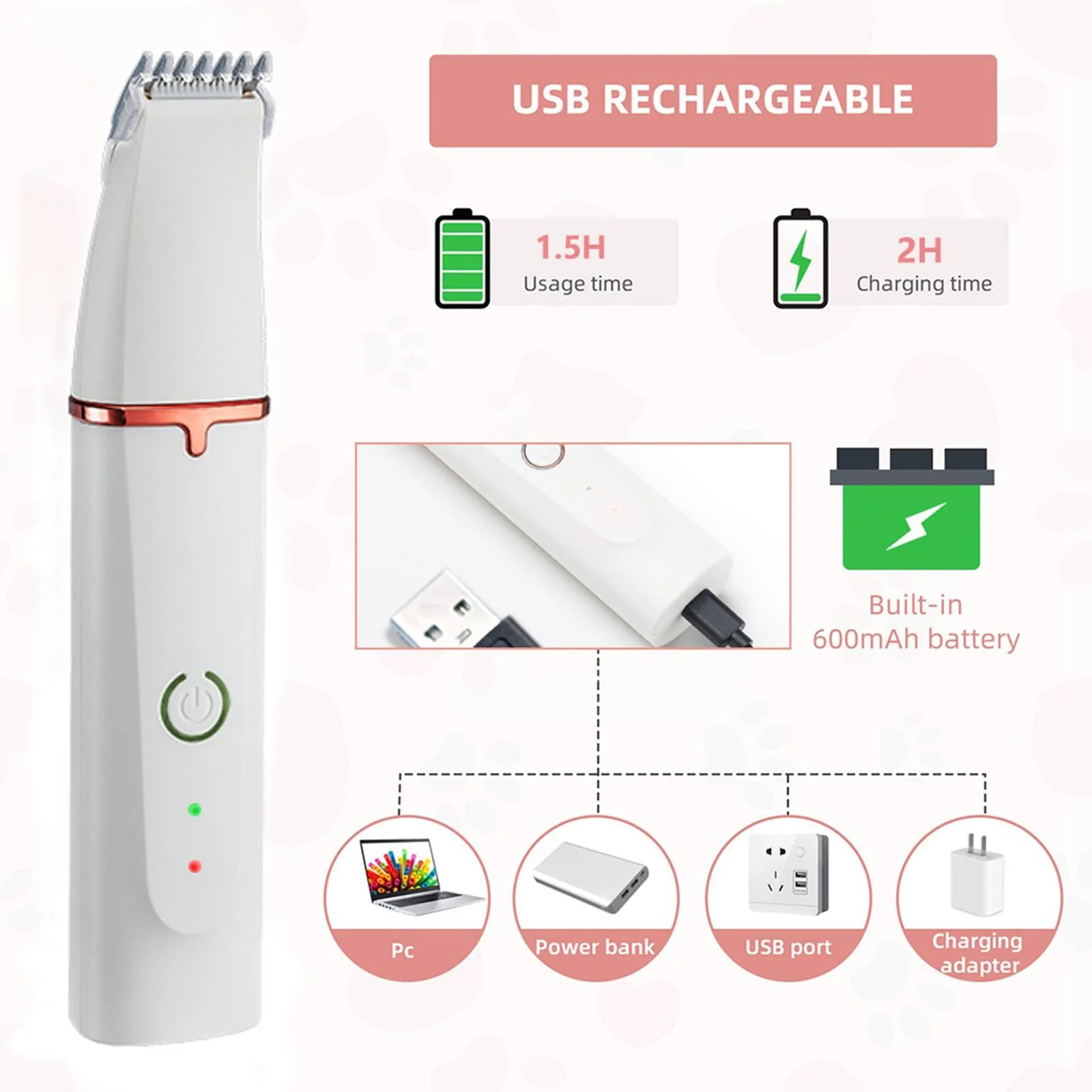 Hair Clippers USB Mute 'S Hair Around Eyes, Ears, Face, Rump