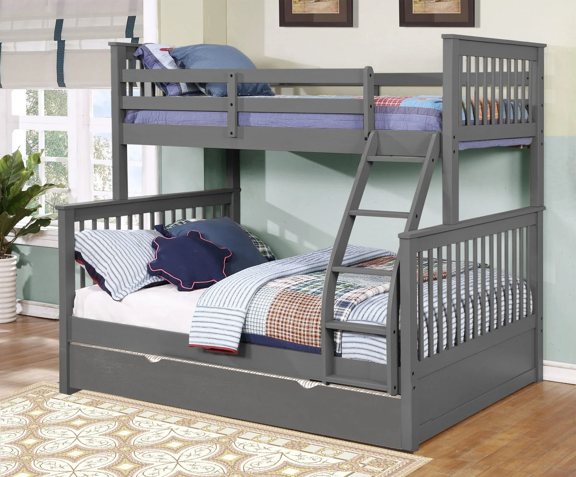 Carthew Convertible Twin Over Full Bunk Bed (Optional Storage or Trundle)