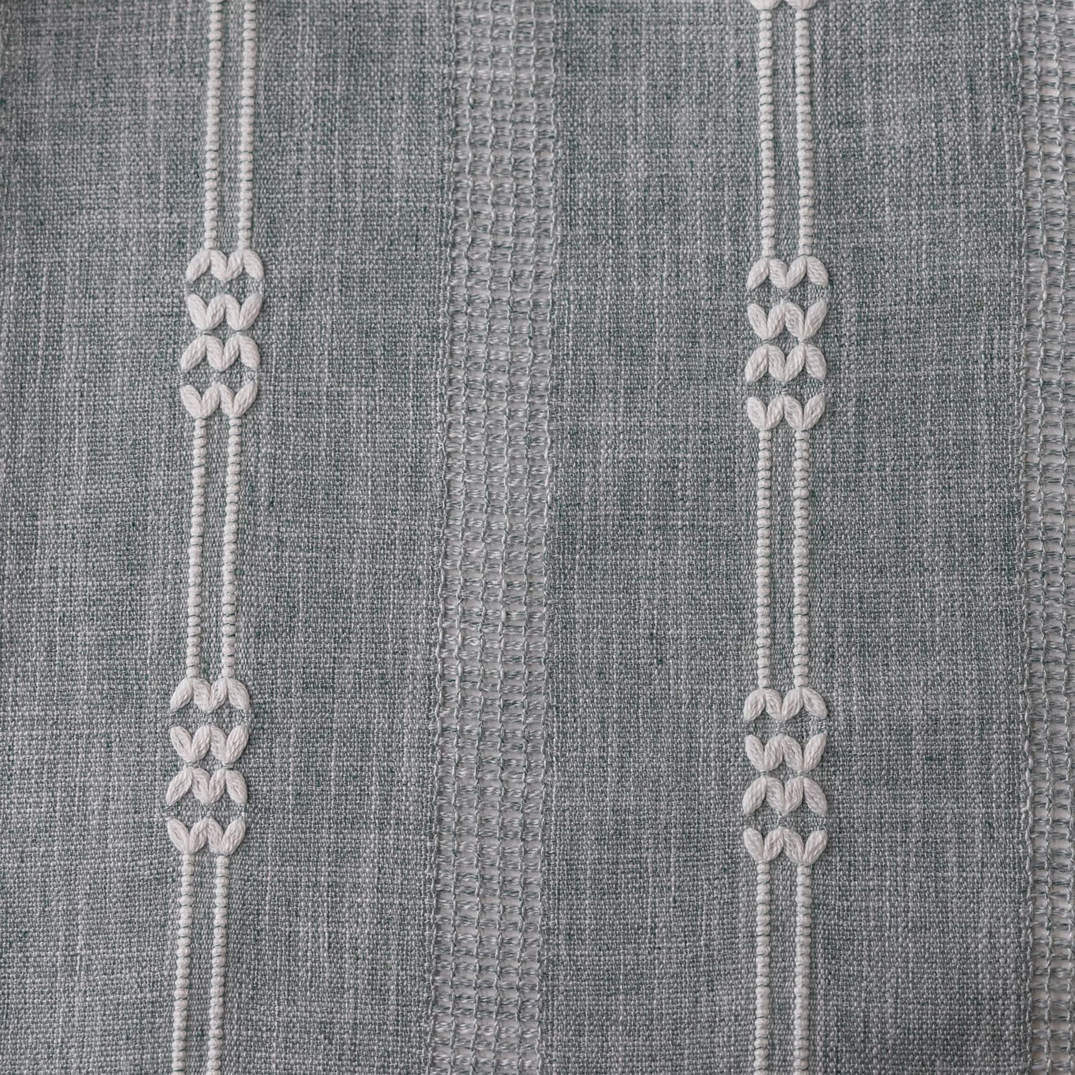 JOOJA 2 Packs Embroidery Boho Cotton Linen Window Curtains for Living Room, French Blue 55