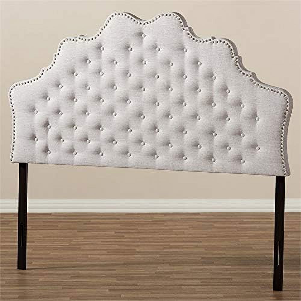 Hilda Tufted King Panel Headboard In Grayish Beige