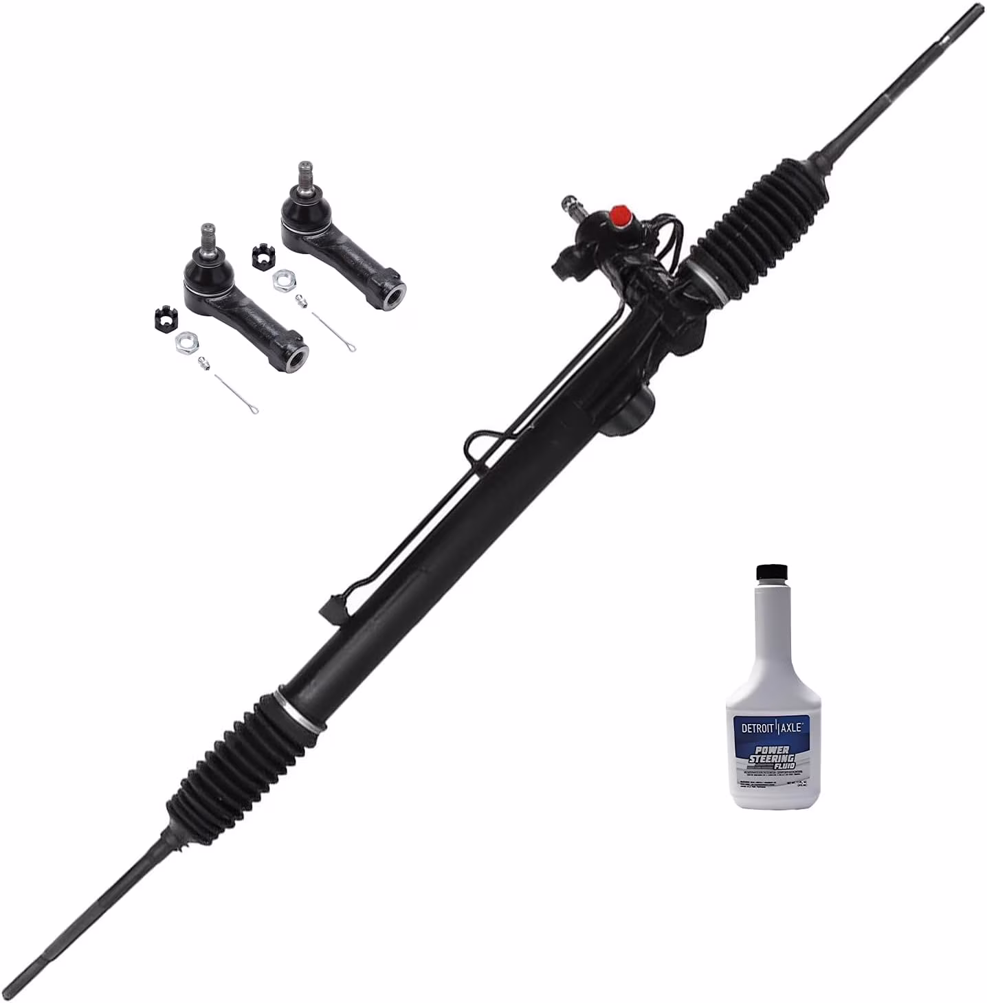 Detroit Axle - Power Steering Rack and Pinion + Outer Tie Rods Kit Replacement for 1999 2000 2001 2002 2003 2004 Honda Odyssey - 4pc Set