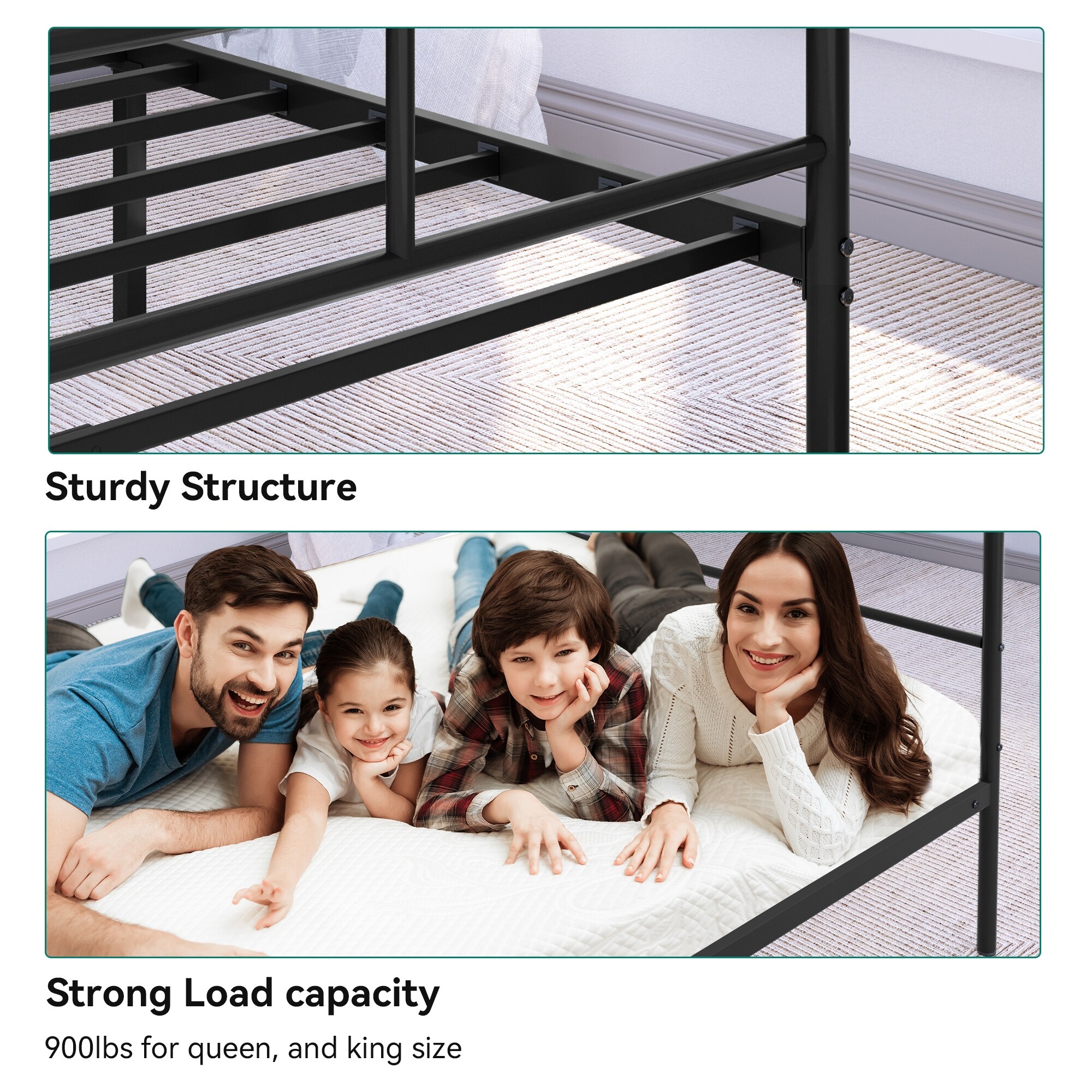 Queen Bed Frame Metal Canopy Four Poster Bed Frame