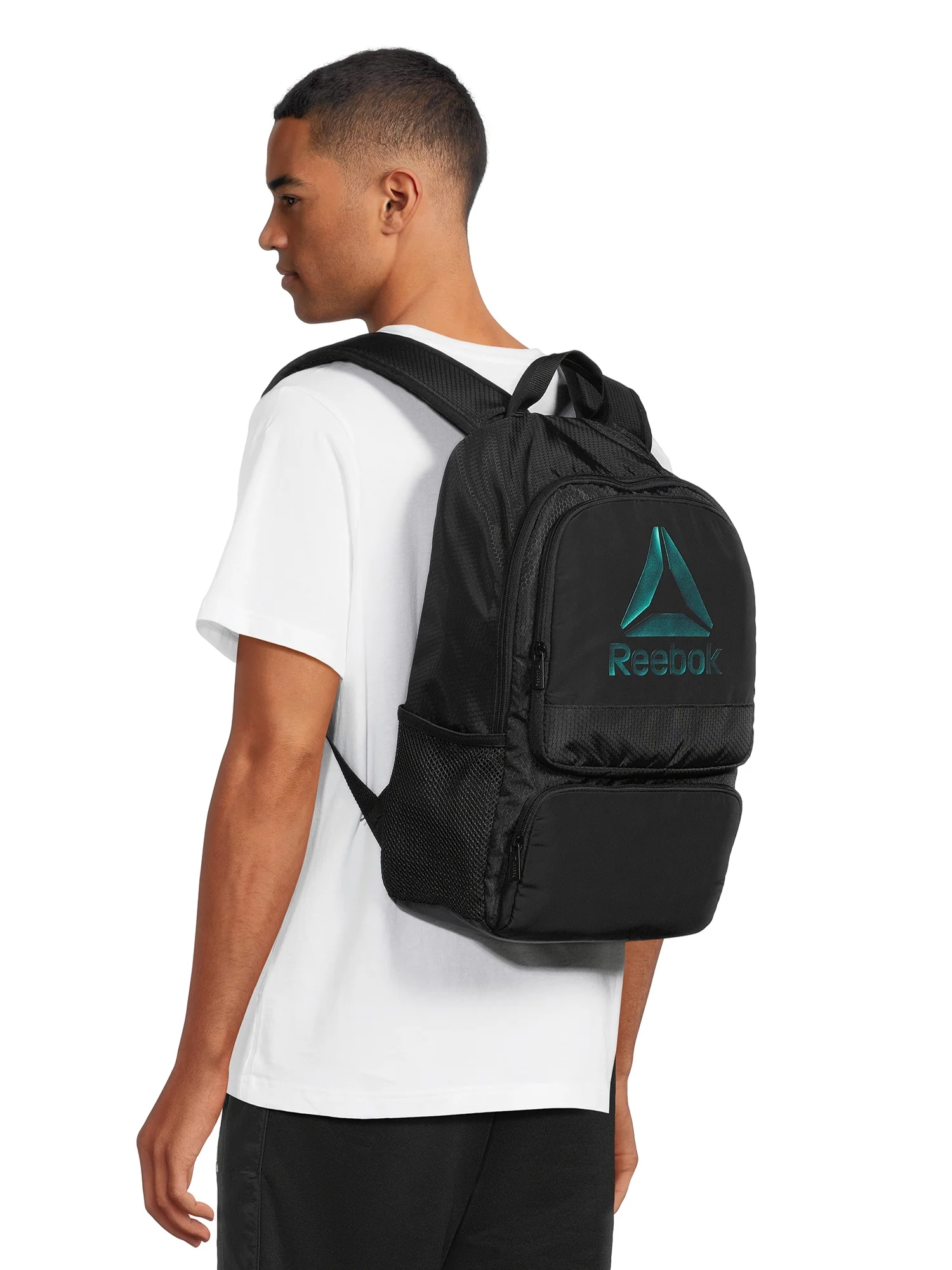 Reebok Women’s Adult Laptop Paige Backpack with Iridescent Logo, Black