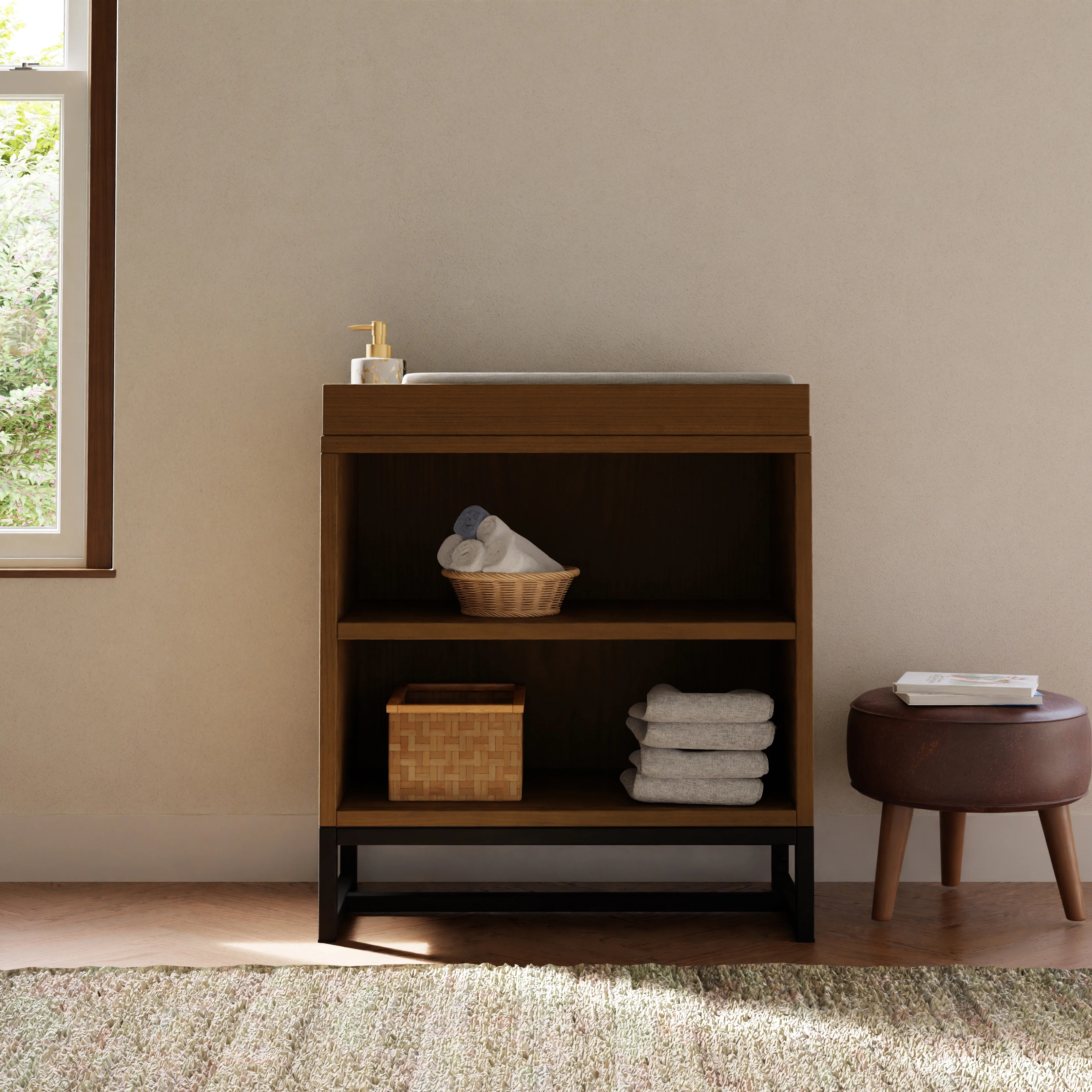 DaVinci Ryder Convertible Cubby Changer & Bookcase in Walnut