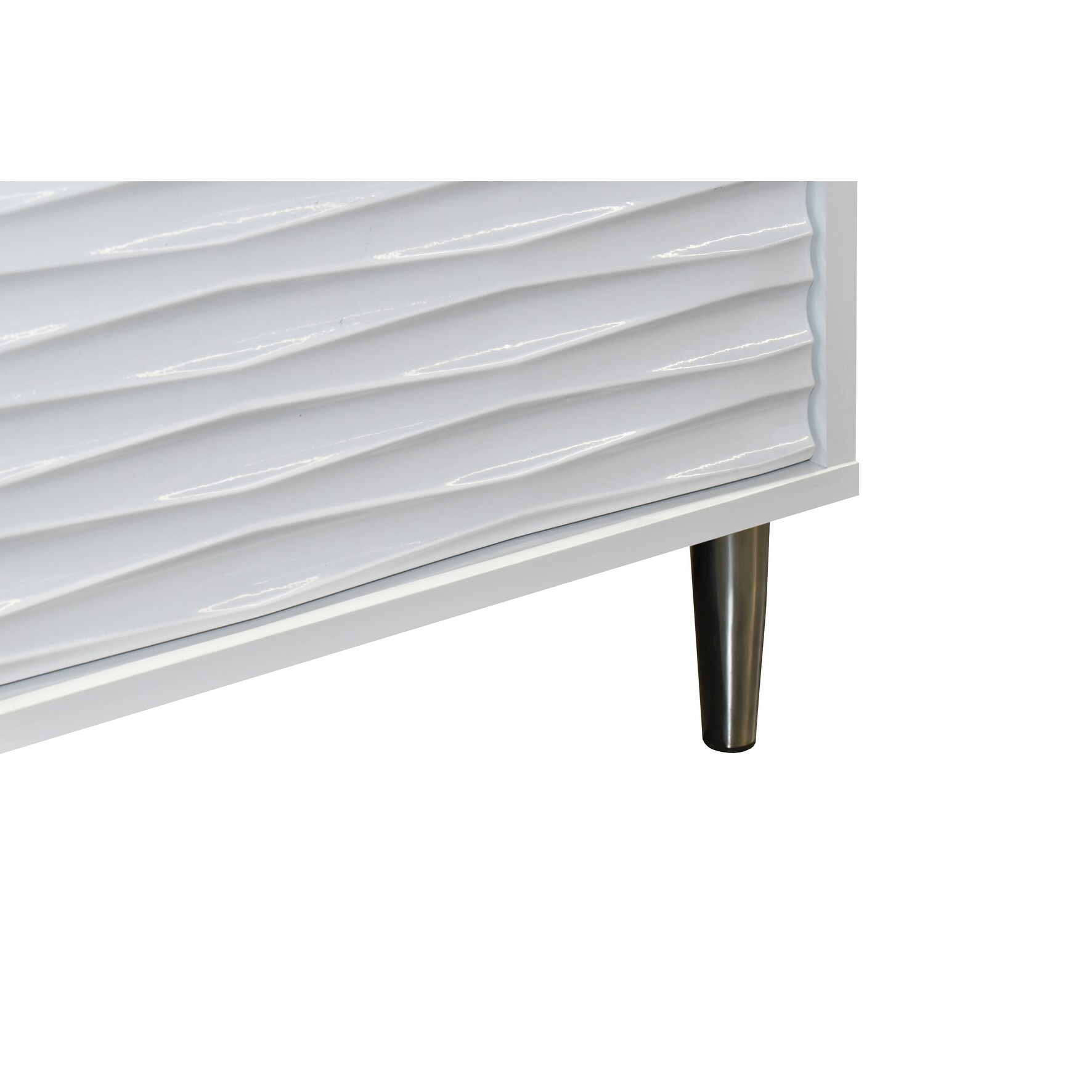 DG Casa Kara White Wood and Metal 6 Drawer Dresser with Gloss Finish