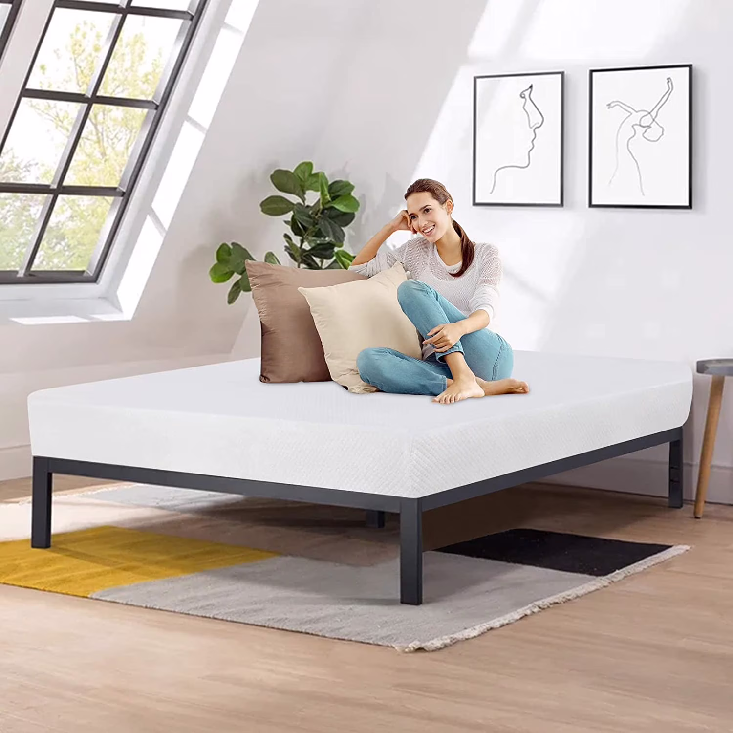 Popular Twin Mattress  6 Inch Gel Memory Foam Mattress CertiPUR-US Certified  Medium Firm Fiberglass Free Twin Mattress in a Box for Kids Bunk Trundle Bed Daybed