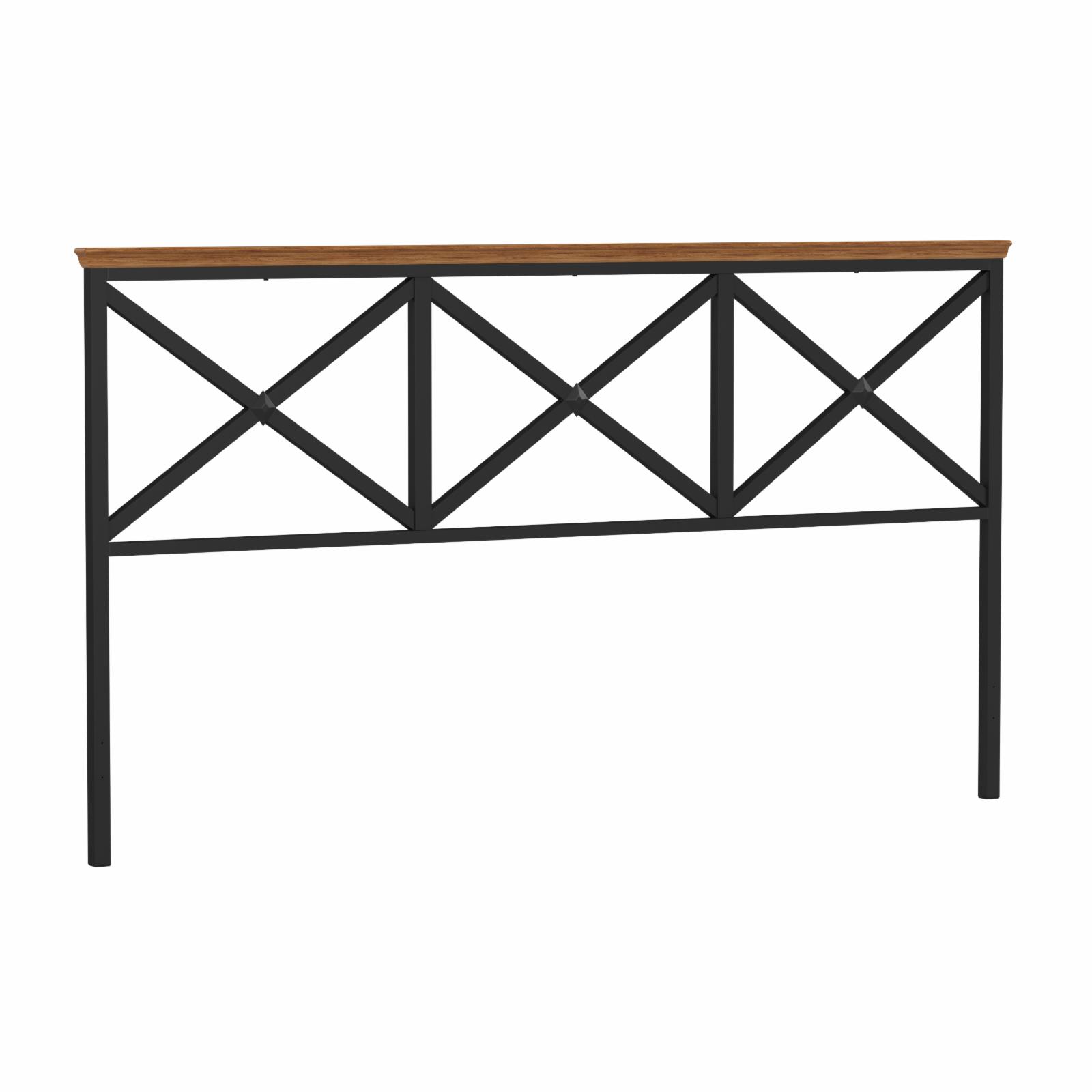 Hillsdale Ashford Mid-Century Wood/Metal Headboard for King Bed in Black/Oak