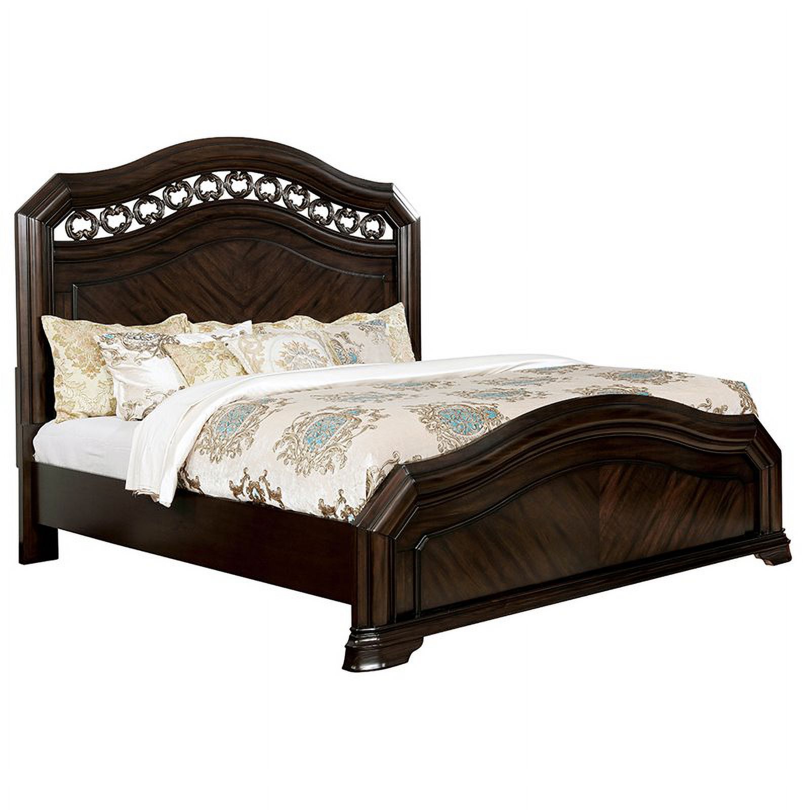 Furniture of America Kaylani Traditional Wood King Panel Bed in Espresso