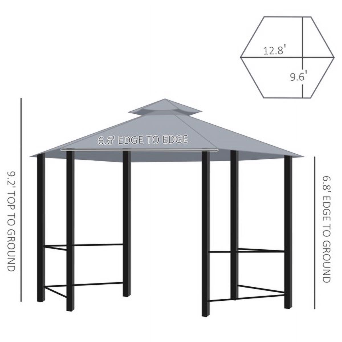 Fithood 13ft x 13ft Patio Gazebo-Gray-AS