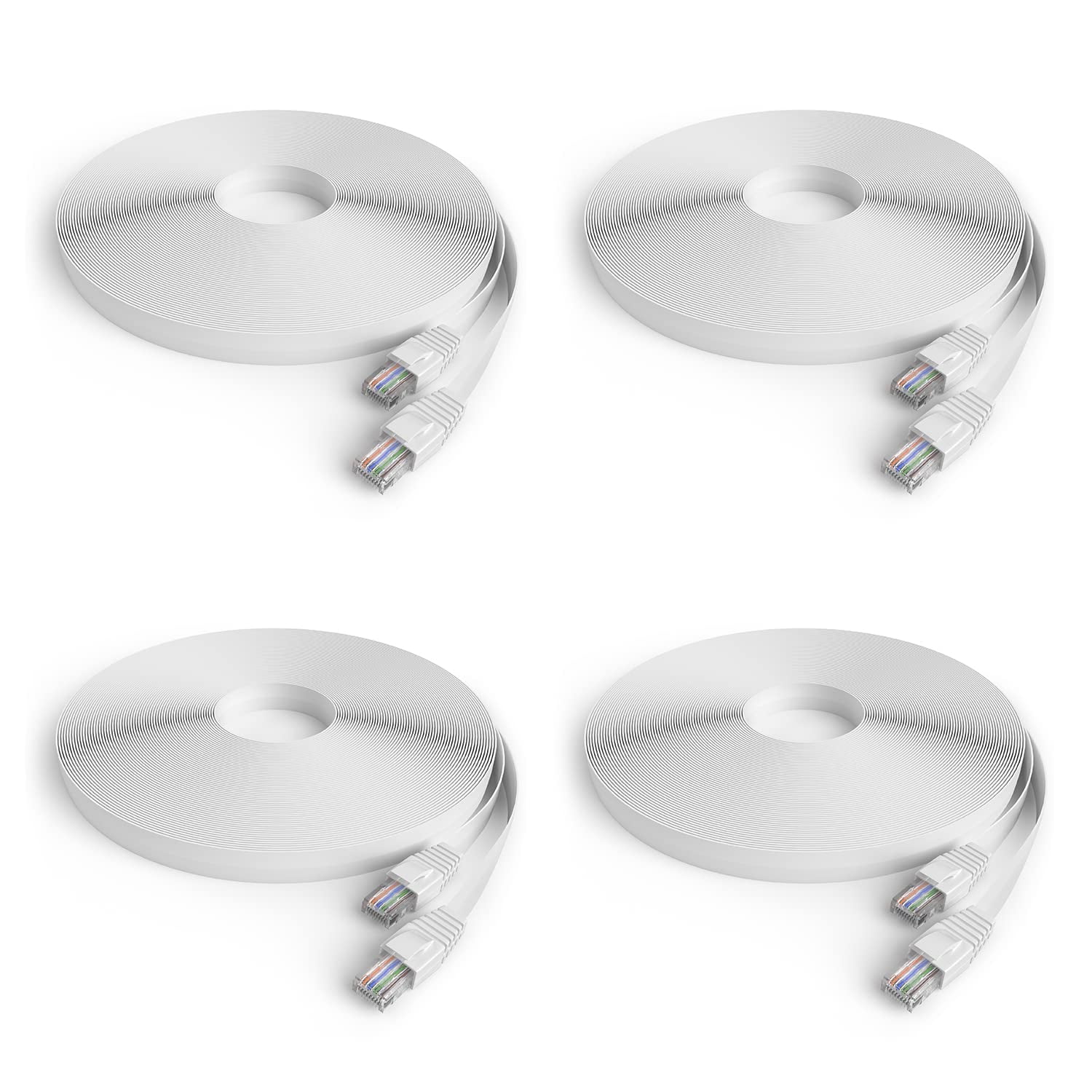 Amcrest Cat5e Cable 100ft Ethernet Cable Internet High Speed Network Cable for POE Security Cameras, Smart TV, PS4, Xbox, Nintendo Switch, Router, Laptop, Computer, Home, 4-Pack (4PACK-CAT5ECABLE100)