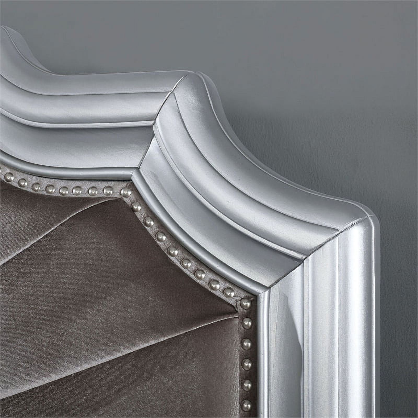 FOA Pappa Glam 3-Piece Silver Wood Bedroom Set - Cal King + Nightstand + Dresser