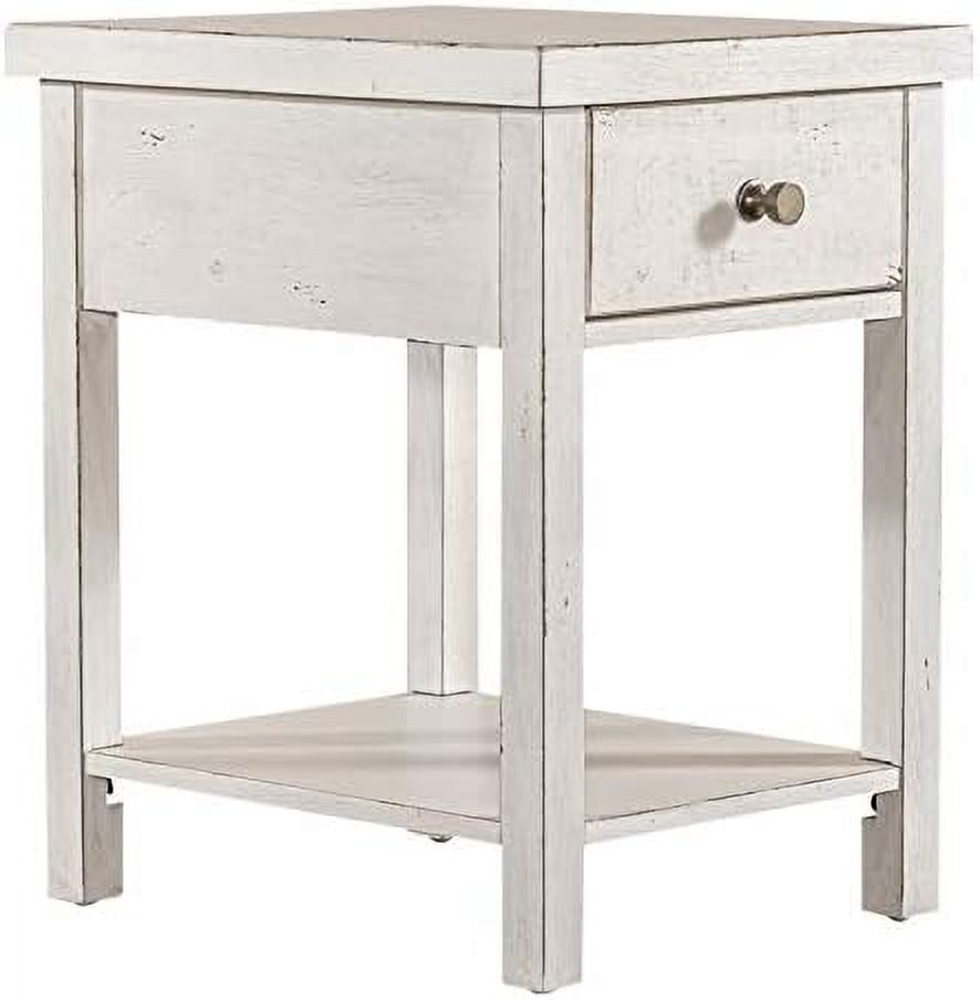 RUNFAYBIU Modern Farmhouse White Drawer Chair