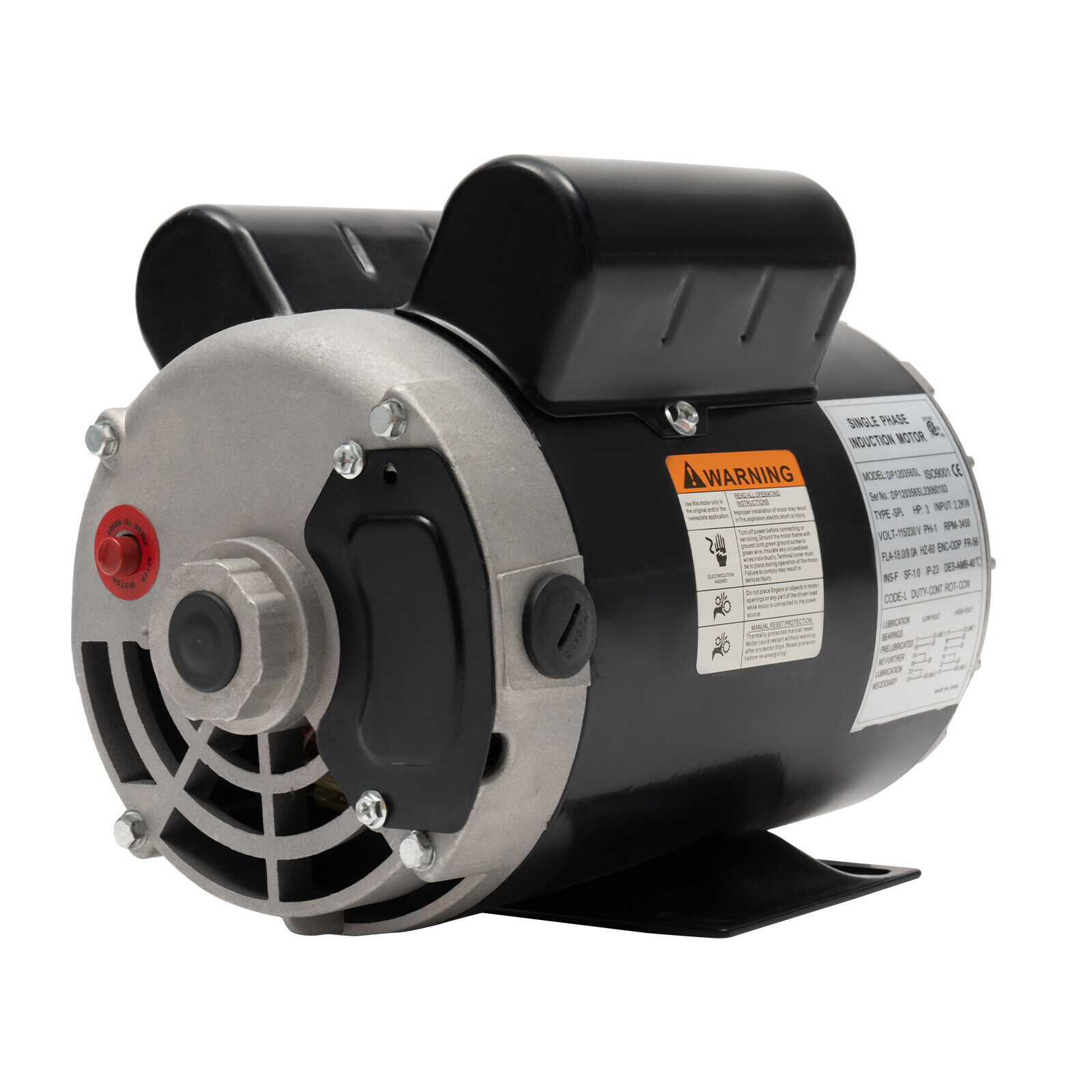 MIDUO 3 HP 3450 RPM Electric AC Motor For Air Compressor General Equipment 2.2KW NEW