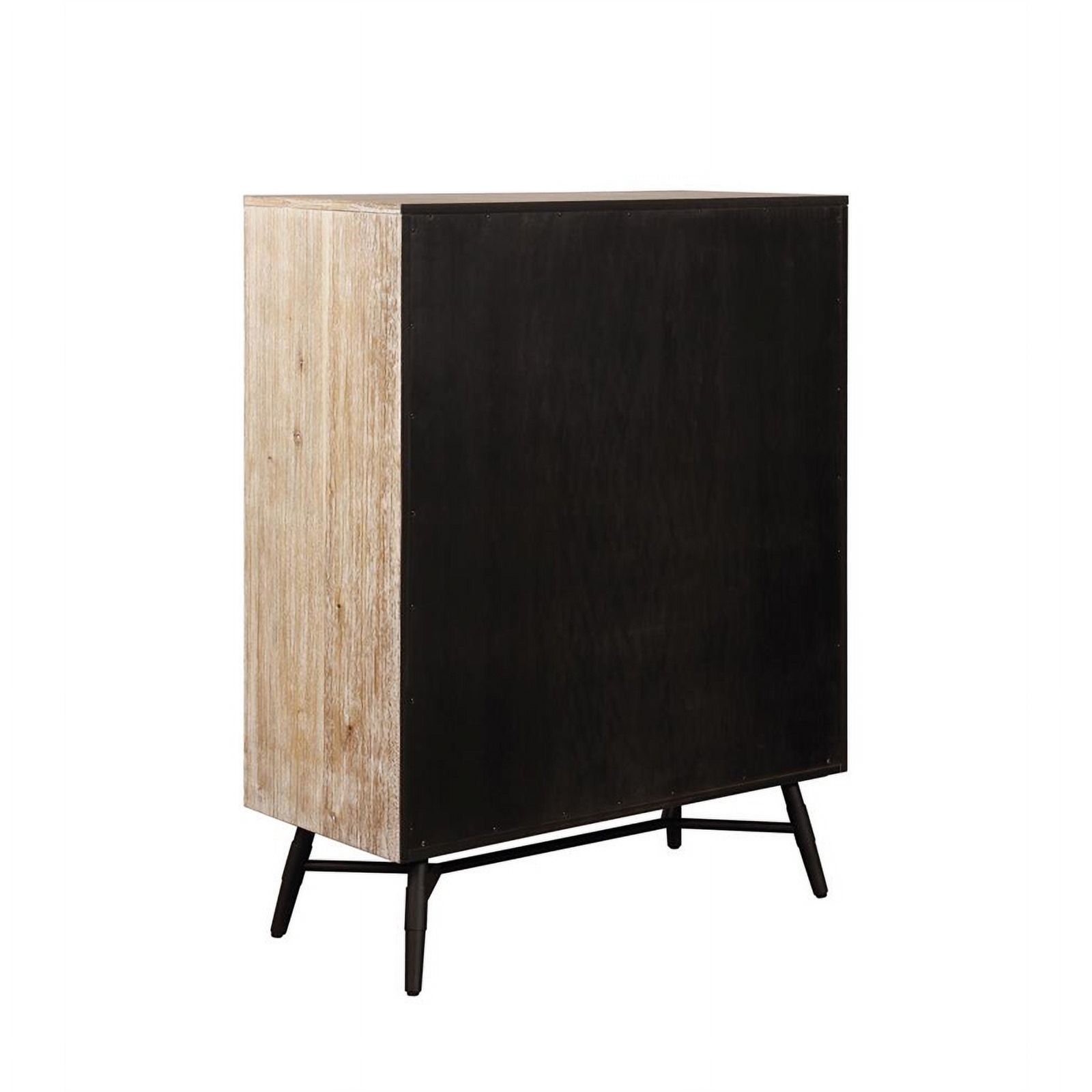 Maklaine Modern 5-piece Farmhouse Wood Queen Bedroom Set in Brown