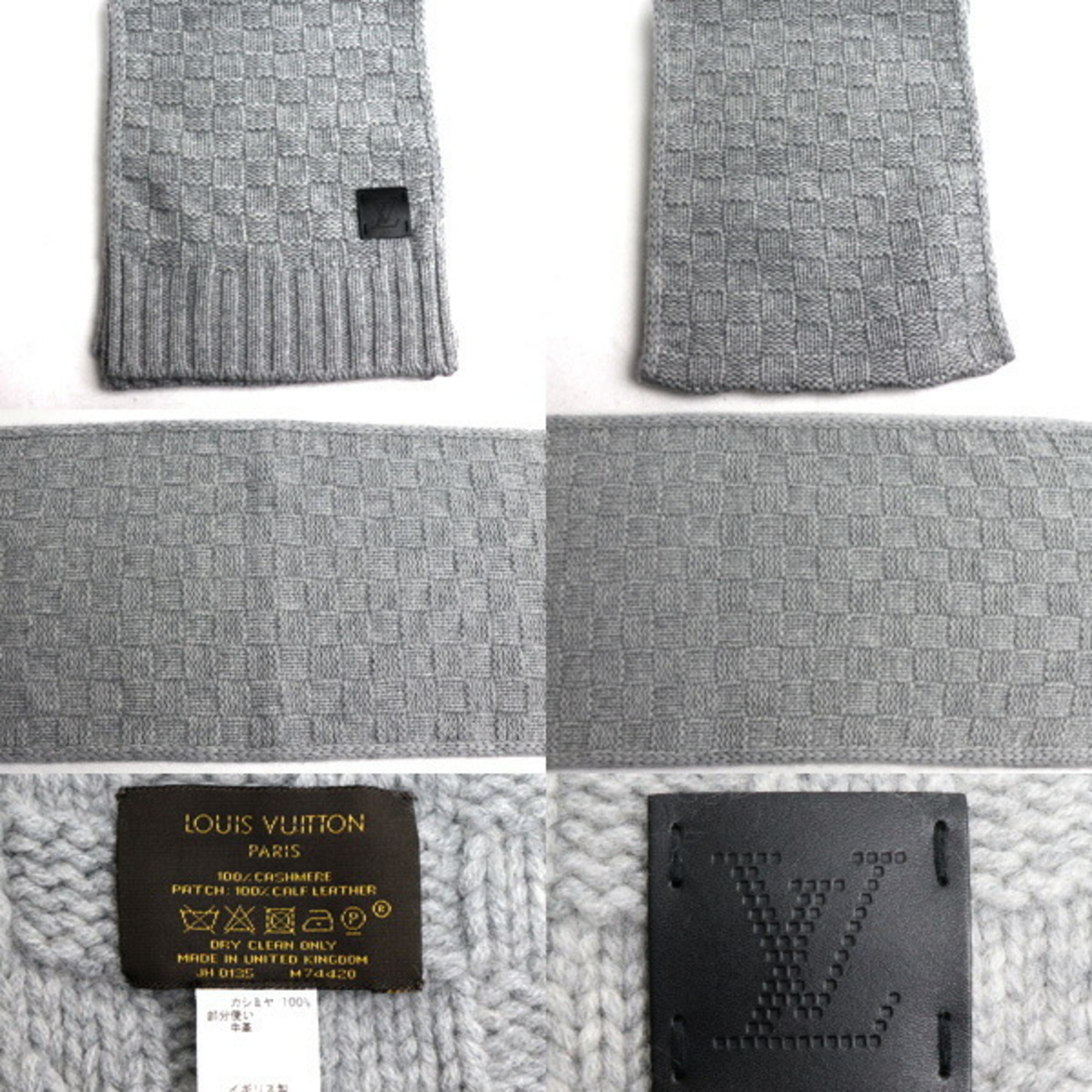 Pre-Owned LOUIS VUITTON Escharp Helsinki Cashmere Muffler M74420 Gricle (Good)